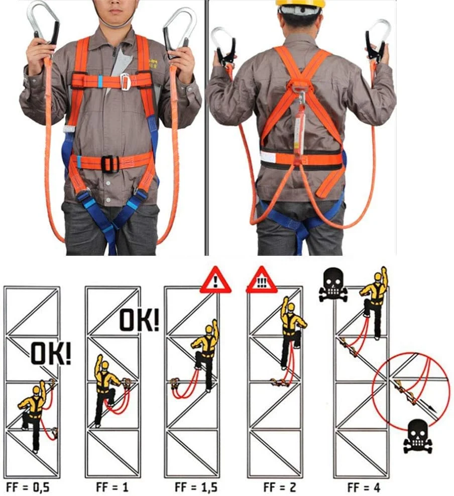 کیت کمربند ایمنی، کمربند ایمنی سقوط گیر قابل تنظیم در فضای باز، کمربند ایمنی تمام بدن مناسب برای صخره نوردی و کار در ارتفاع کیت کمربند ایمنی، کمربند ایمنی سقوط گیر قابل تنظیم در فضای باز، کمربند ایمنی تمام بدن مناسب برای صخره نوردی و کار در ارتفاع