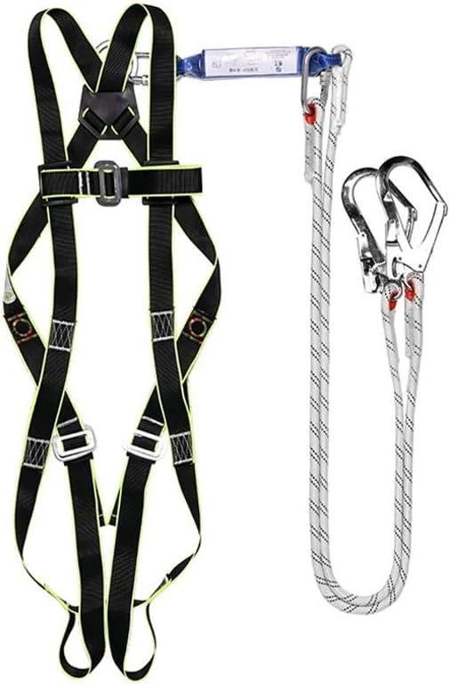 کمربند ایمنی کار، هارنس ایمنی، هارنس ایمنی با طناب، طناب دوبل ضد سقوط صنعتی، حلقه های D، برای دکل های هوایی، کارگران آهن و برج ها