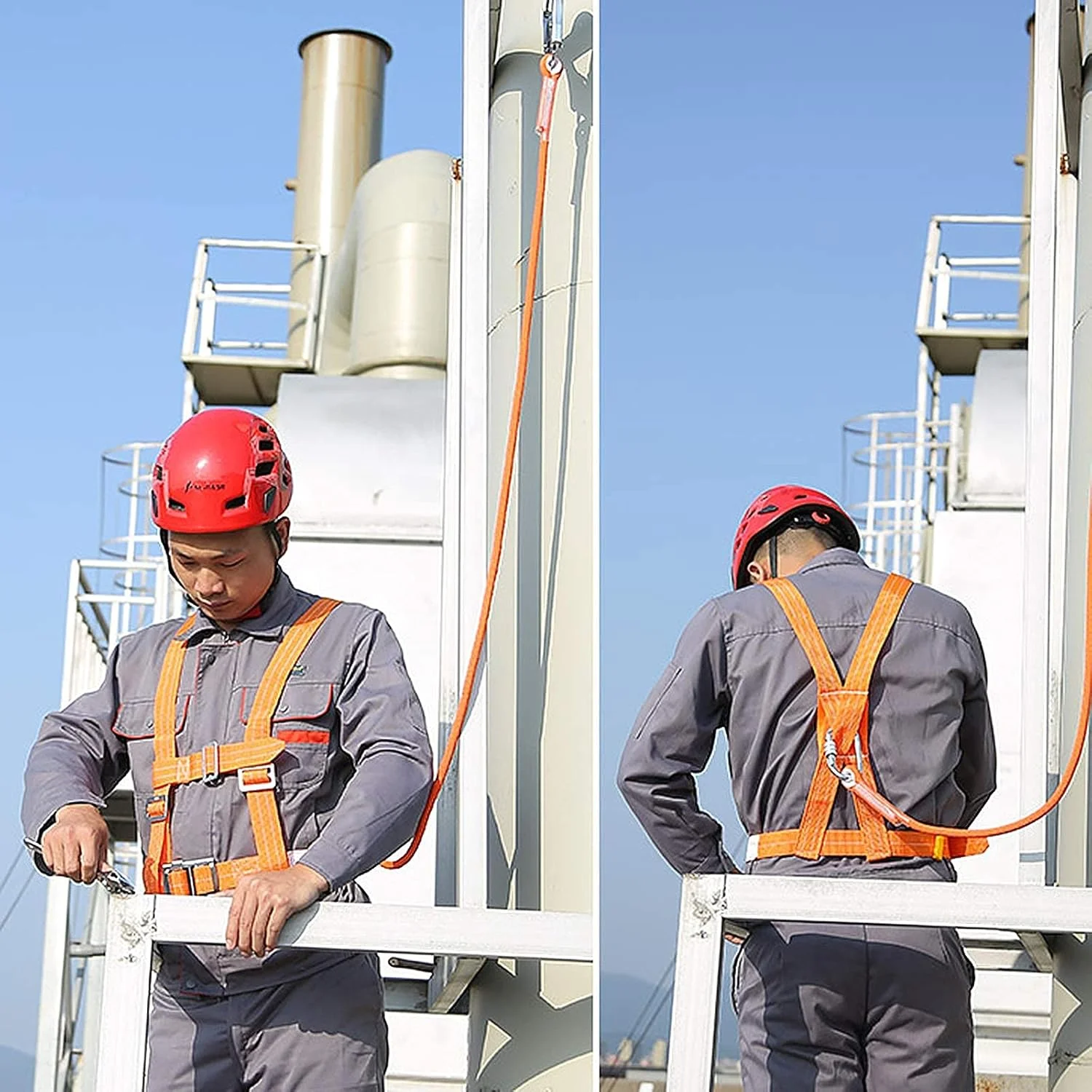 هارنس ایمنی ضد سقوط، هارنس ایمنی نیم تنه ضد سقوط مناسب کار در ارتفاع با کمربند قابل تنظیم و قلاب