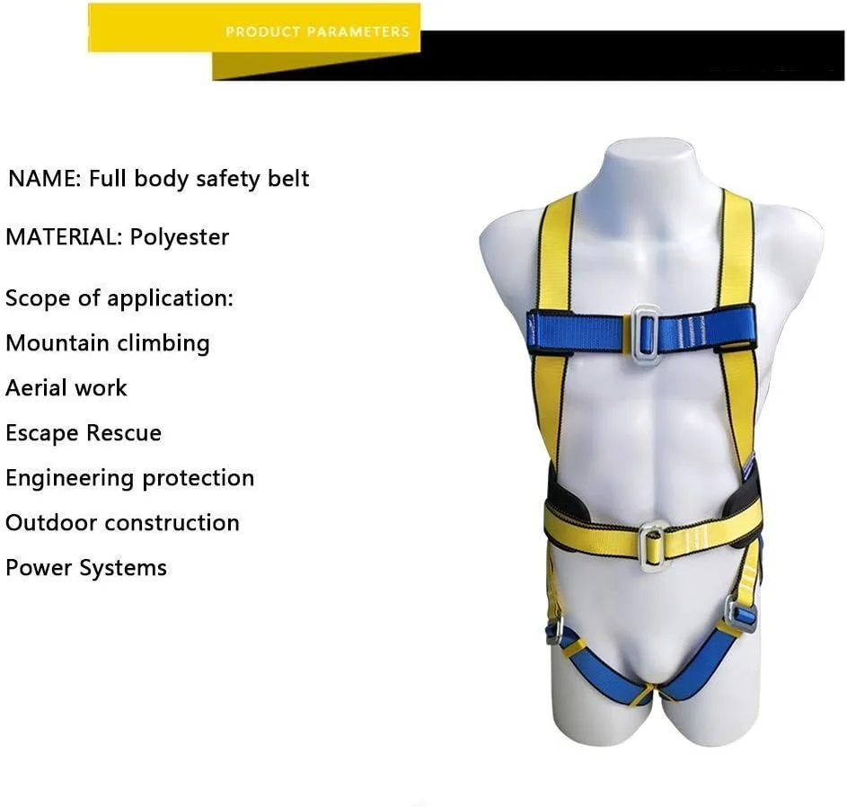 کمربند ایمنی محافظت در برابر سقوط MYIME، مجموعه کمربند ایمنی قابل تنظیم برای نقاشی دیوار و ساخت و ساز LEOWE (رنگ: A)