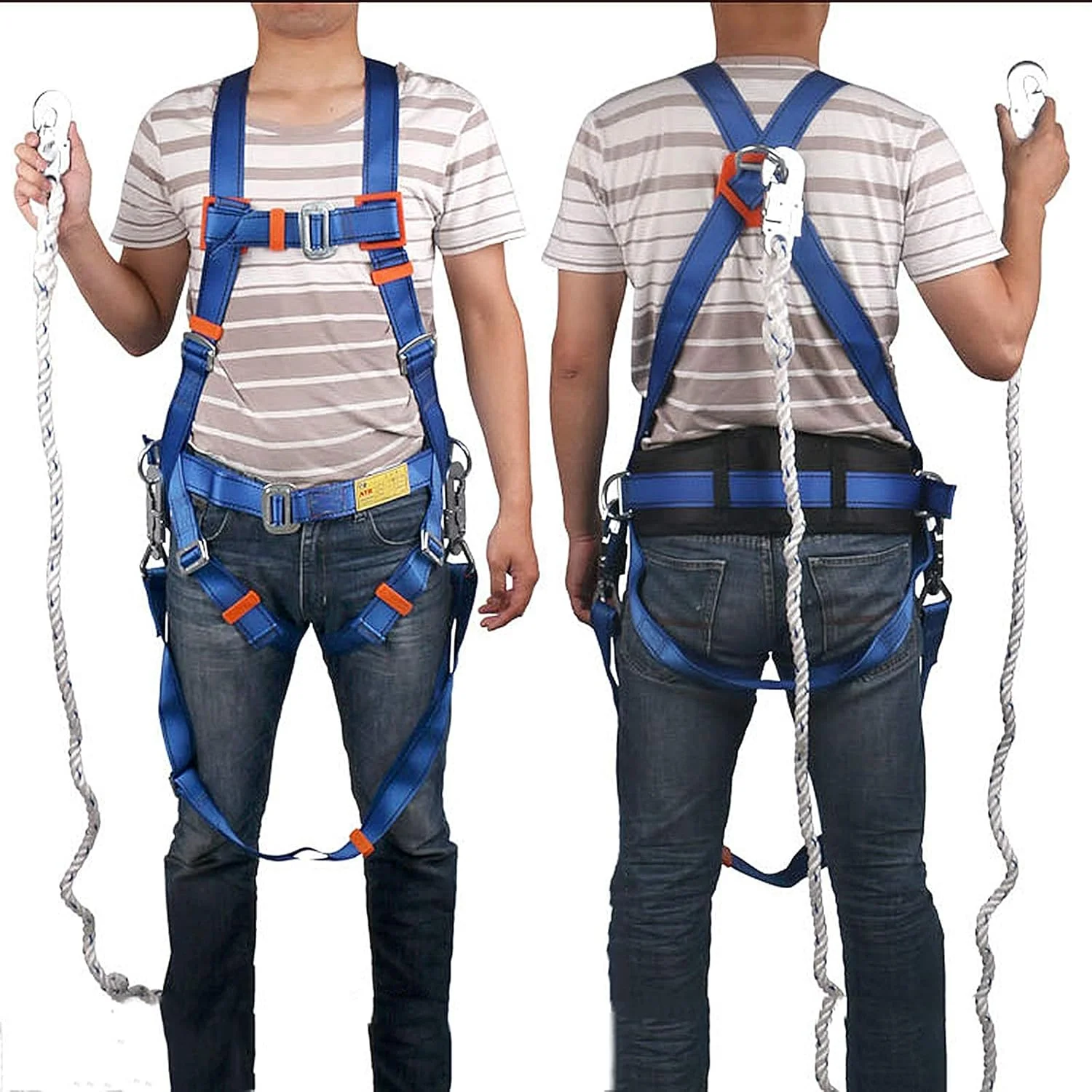 هارنس ایمنی سقوط TISTIK، کمربند ایمنی قابل تنظیم برای صعود در فضای باز، طناب نجات، کمربند ایمنی تمام بدن برای کار در ارتفاع