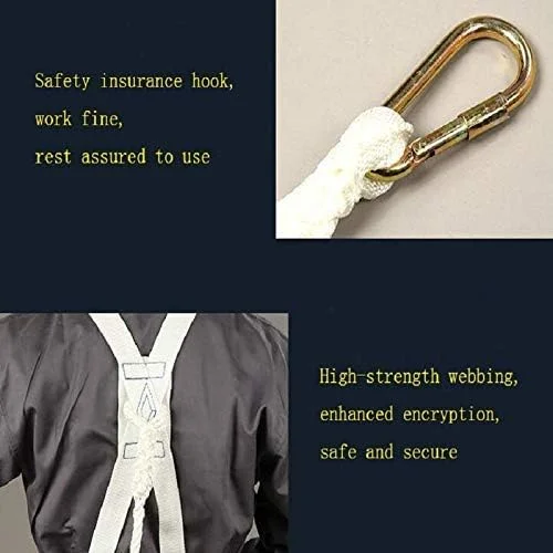 MYIME Safety Harnesses Seat belt for work of electrician outdoor belt resistant to wear belt safety rope security of glass cleaning high altitude LEOWE (Size : 2m)