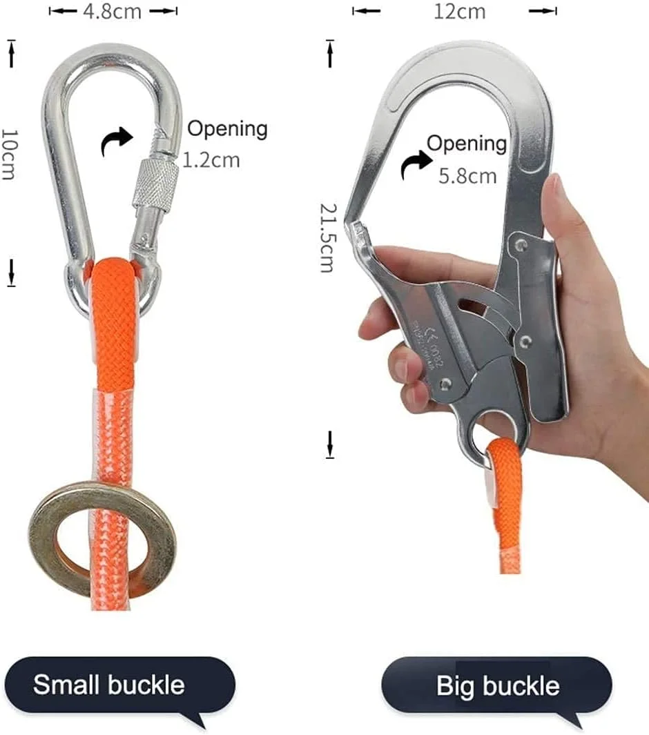 کیت های مهار ایمنی، مهار ایمنی سقوط، کمربند ایمنی قابل تنظیم برای صعود، کمربند ایمنی کار در ارتفاع، مهار ایمنی تمام بدن با قلاب، سگک کوچک، سورپرایز کوچک 3 متری