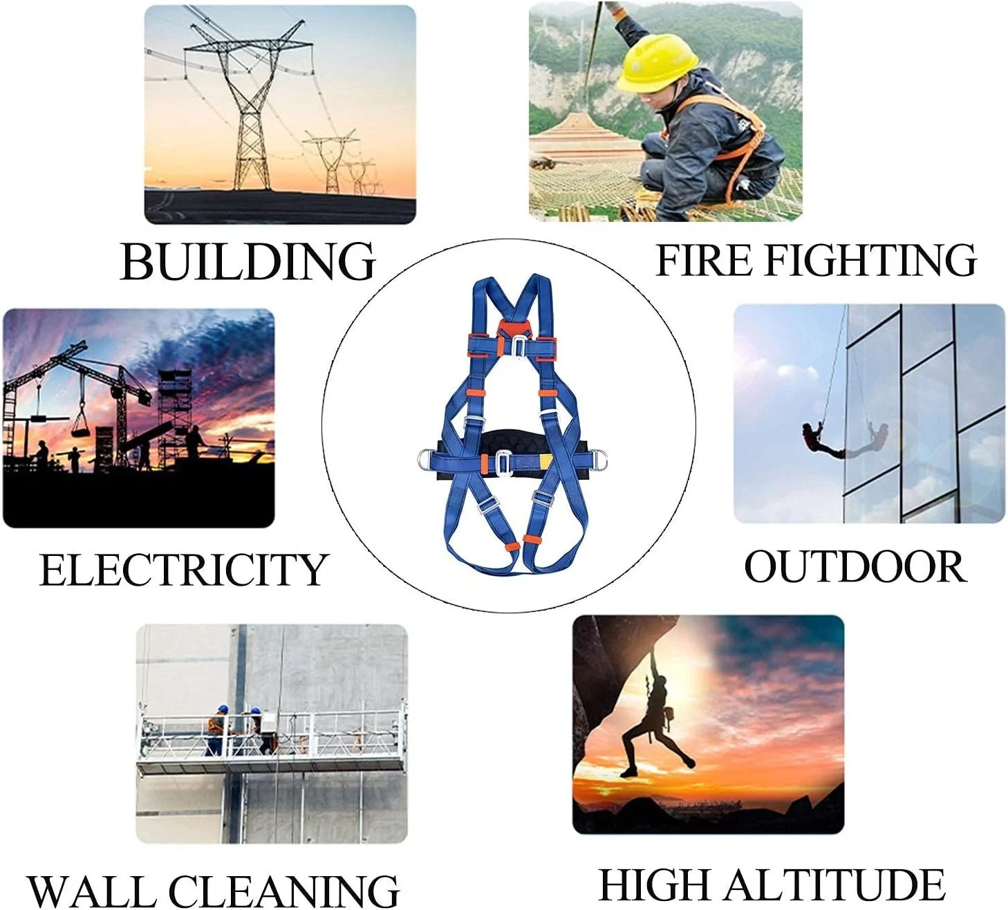هارنس ایمنی سقوط TISTIK، کمربند ایمنی قابل تنظیم برای صعود در فضای باز، طناب نجات، کمربند ایمنی تمام بدن برای کار در ارتفاع هارنس ایمنی سقوط TISTIK، کمربند ایمنی قابل تنظیم برای صعود در فضای باز، طناب نجات، کمربند ایمنی تمام بدن برای کار در ارتفاع