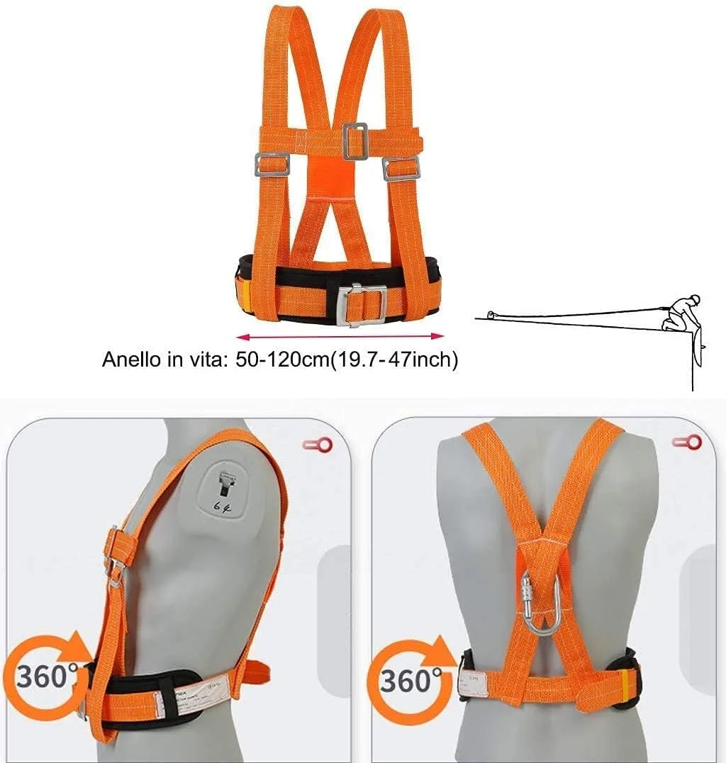 کیت های مهار ایمنی، مهار ایمنی سقوط، کمربند ایمنی قابل تنظیم برای صعود، کمربند ایمنی کار در ارتفاع، مهار ایمنی تمام بدن با قلاب، سگک کوچک، سورپرایز کوچک 3 متری