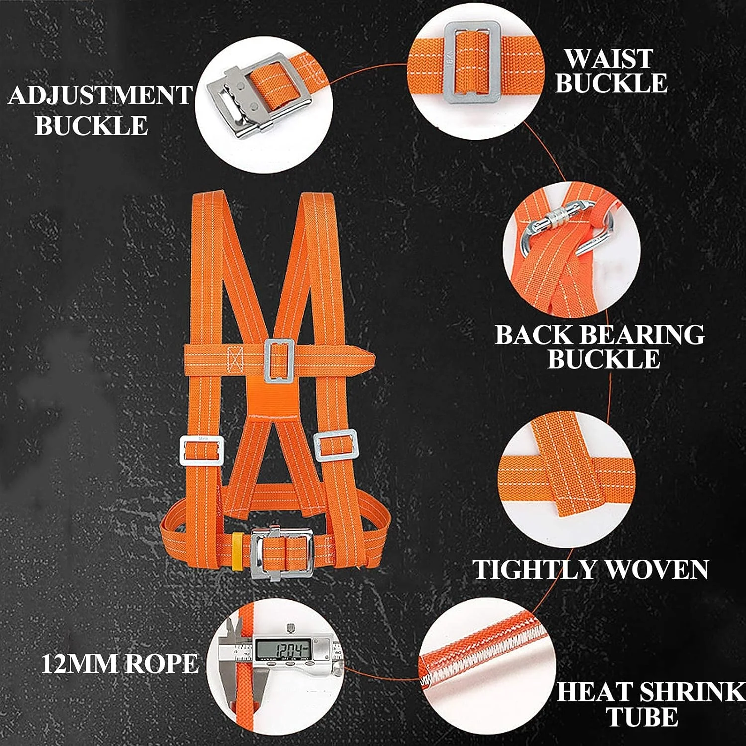 هارنس ایمنی ضد سقوط، هارنس ایمنی ضد سقوط نیم تنه، کمربند ایمنی قابل تنظیم کار در ارتفاع با قلاب