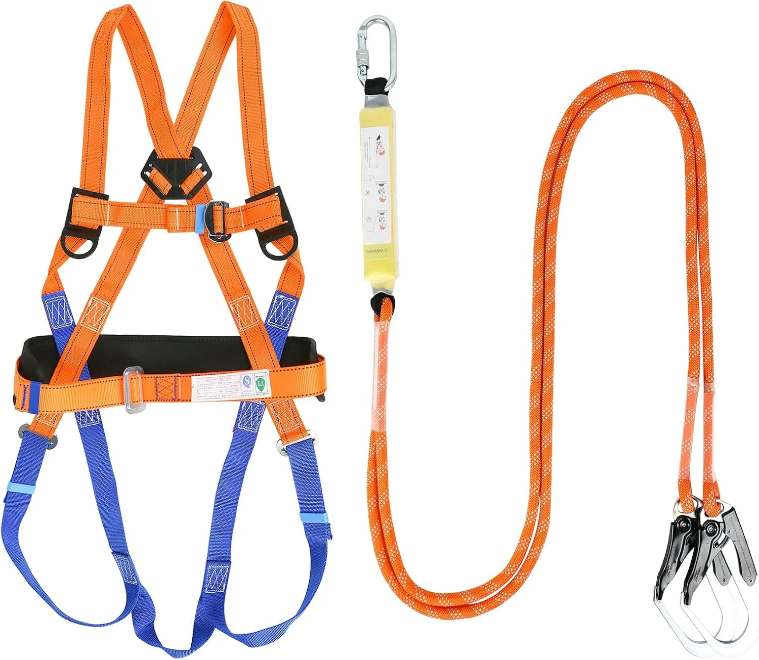 کیت مهار ایمنی Btstil با طناب، مهار ایمنی حفاظت در برابر سقوط، کمربند ایمنی پنج نقطه ای برای عملیات در ارتفاع با قلاب بزرگ دوبل و بافر طناب ایمنی کیت مهار ایمنی Btstil با طناب، مهار ایمنی حفاظت در برابر سقوط، کمربند ایمنی پنج نقطه ای برای عملیات در ارتفاع با قلاب بزرگ دوبل و بافر طناب ایمنی