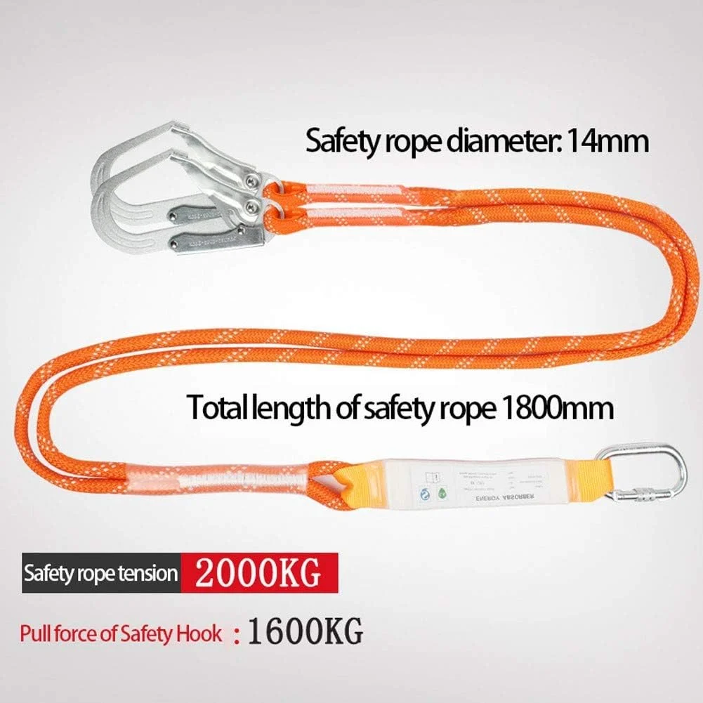 کیت کمربند ایمنی DJGvgtf، کمربند قابل تنظیم محافظت از سقوط کار در ارتفاع بدن کامل با قلاب، کمربند ایمنی بدن کامل قابل تنظیم با قلاب