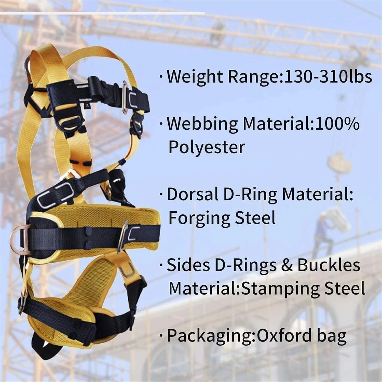 کیت مهار ایمنی DJGwsxu، کمربند ایمنی توقف سقوط، مهار ایمنی 5 نقطه ای، کیت کمربند ایمنی، مهار ایمنی توقف سقوط، مهار ایمنی کار ساختمانی (A)