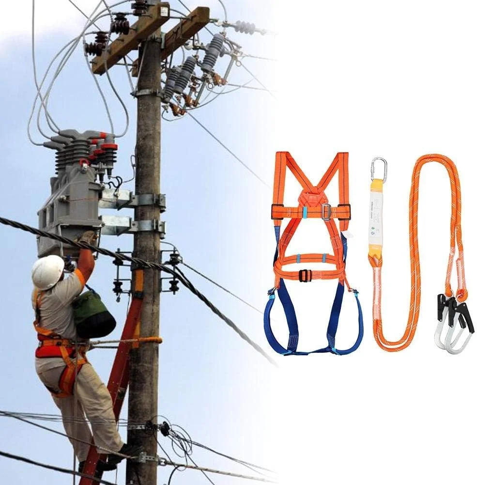 کیت کمربند ایمنی OUKA، کمربند ایمنی ضد سقوط، کمربند ایمنی قابل تنظیم برای صعود در فضای باز، طناب نجات، کمربند ایمنی تمام بدن برای کار در ارتفاع کیت کمربند ایمنی OUKA، کمربند ایمنی ضد سقوط، کمربند ایمنی قابل تنظیم برای صعود در فضای باز، طناب نجات، کمربند ایمنی تمام بدن برای کار در ارتفاع