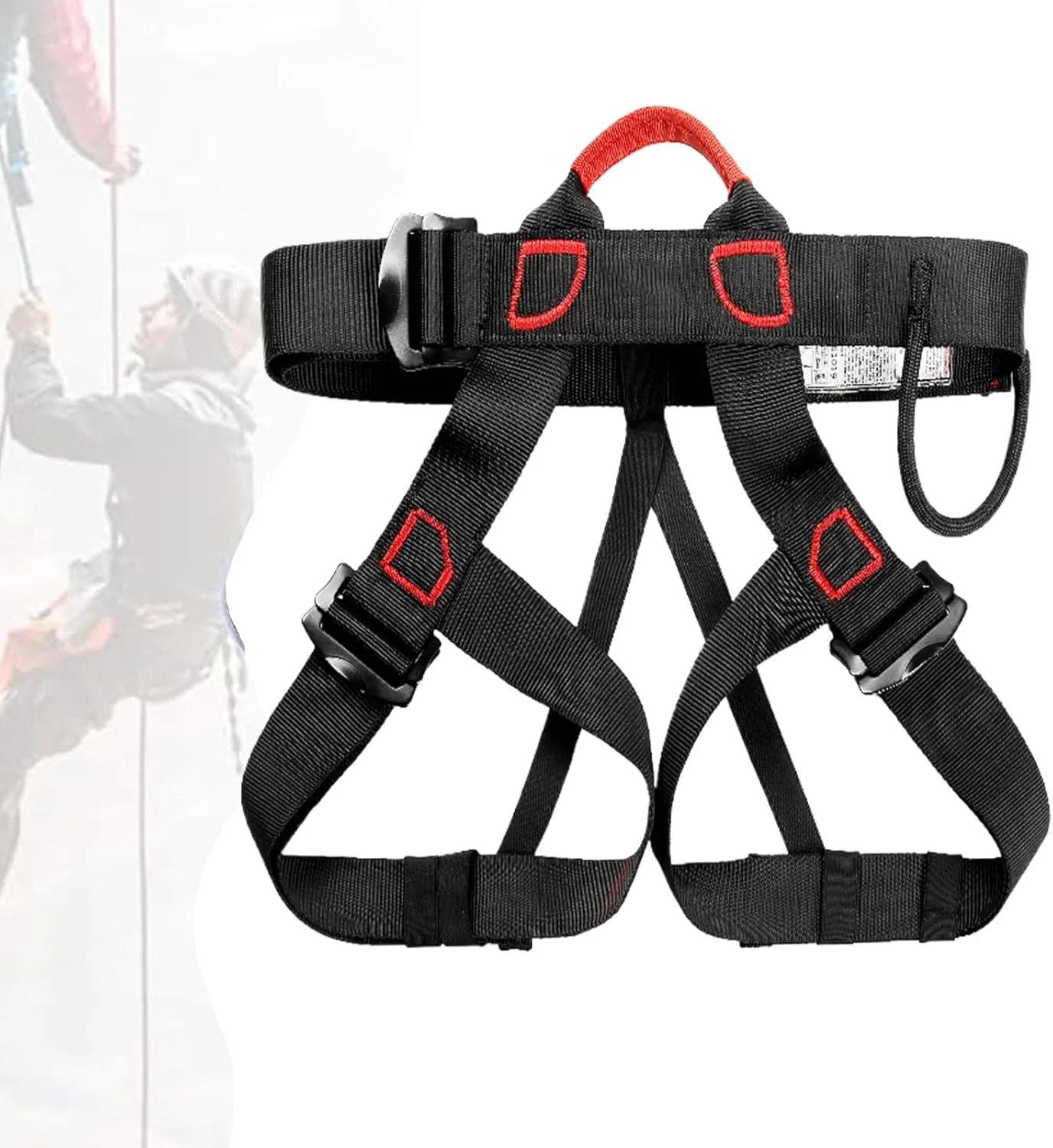 هارنس صخره نوردی، کمربند ایمنی، کمربند ایمنی نیم تنه، کمربند کوهنوردی قابل تنظیم، پشتیبانی سبک وزن و ایمن کمر، تجهیزات حرفه ای کوهنوردی، محافظت در برابر سقوط برای درخت، آتش نشانی و نجات