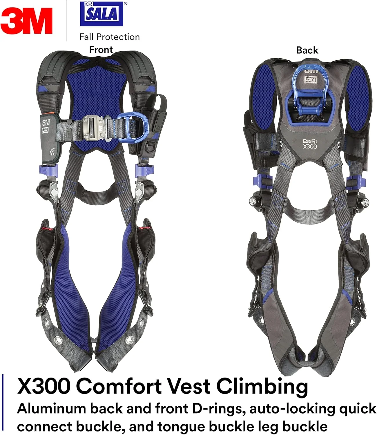 هارنس ایمنی صعود DBI-SALA ExoFit X300 مدل 3M 1140135، جلیقه راحت، محافظت در برابر سقوط، OSHA، ANSI، صنایع عمومی، حلقه D آلومینیومی در پشت و جلو، سگک زبانه ای پا، سایز بزرگ هارنس ایمنی صعود DBI-SALA ExoFit X300 مدل 3M 1140135، جلیقه راحت، محافظت در برابر سقوط، OSHA، ANSI، صنایع عمومی، حلقه D آلومینیومی در پشت و جلو، سگک زبانه ای پا، سایز بزرگ