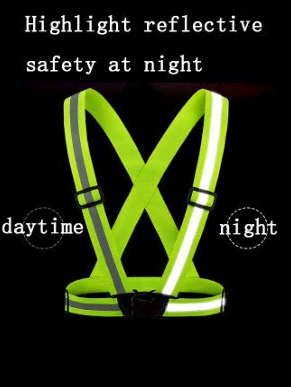 جلیقه بازتابنده قابل تنظیم ECVV برای ایمنی با دید بالا (سبز)، سایز آزاد