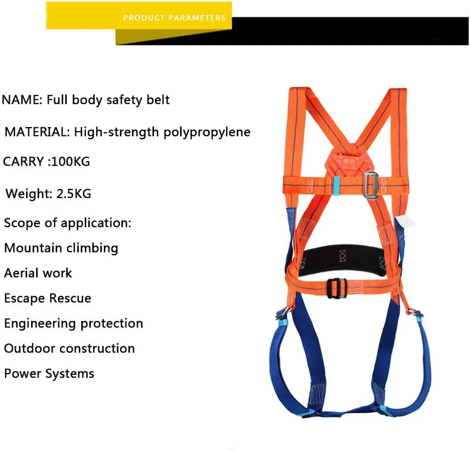هارنس ایمنی GBHJJ، هارنس ایمنی محافظت در برابر سقوط، هارنس محافظت در برابر سقوط، کمربند ایمنی ضد سقوط صنعتی 1 حلقه D، برای ابزار سقف نوردی صخره، برج صنعت ساخت و ساز