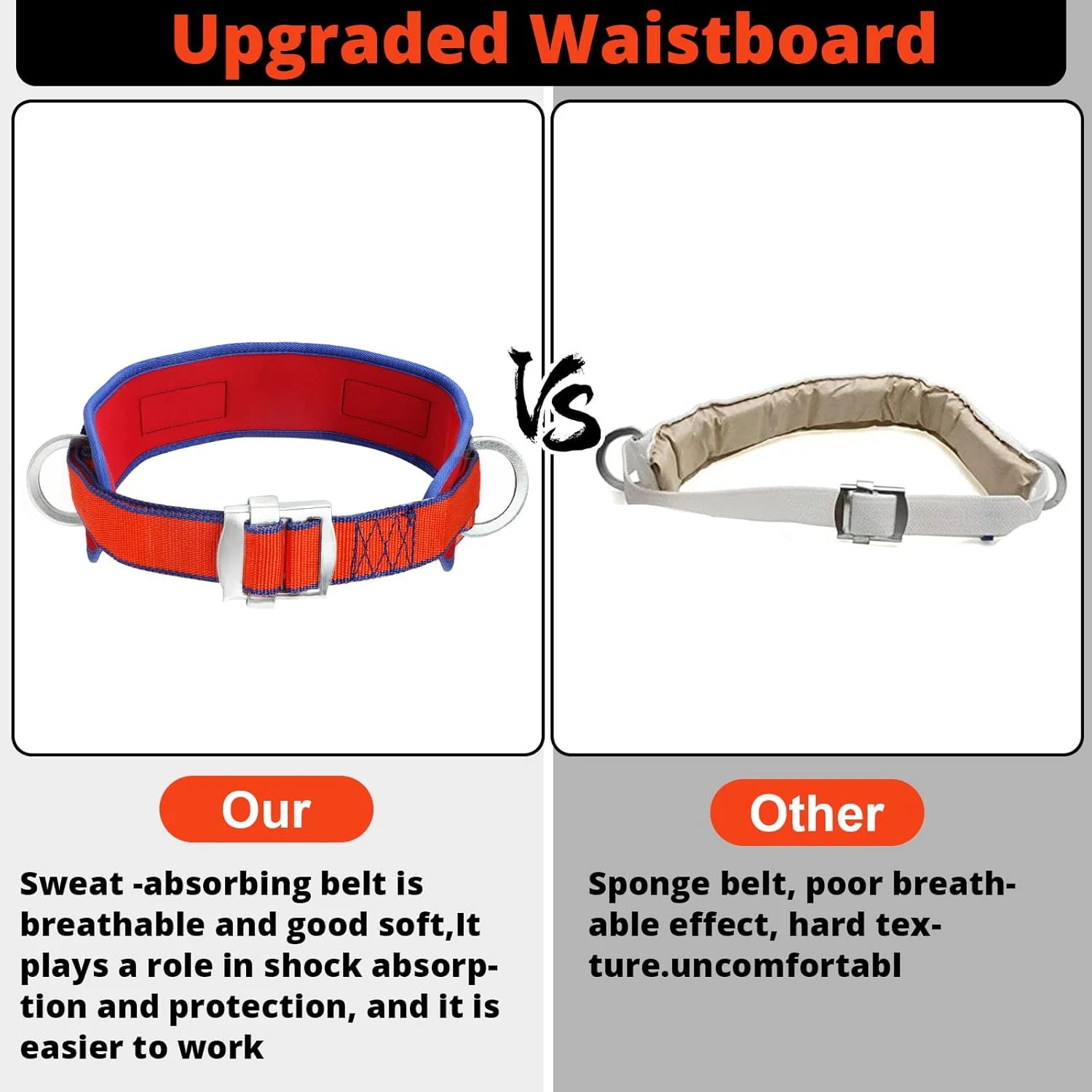 کمربند ایمنی Trsmima با طناب قابل تنظیم و پد کمر به روز شده - کمربند هارنس برای صعود به درخت - کیت حفاظت در برابر سقوط برای صعود و ایمنی نردبان