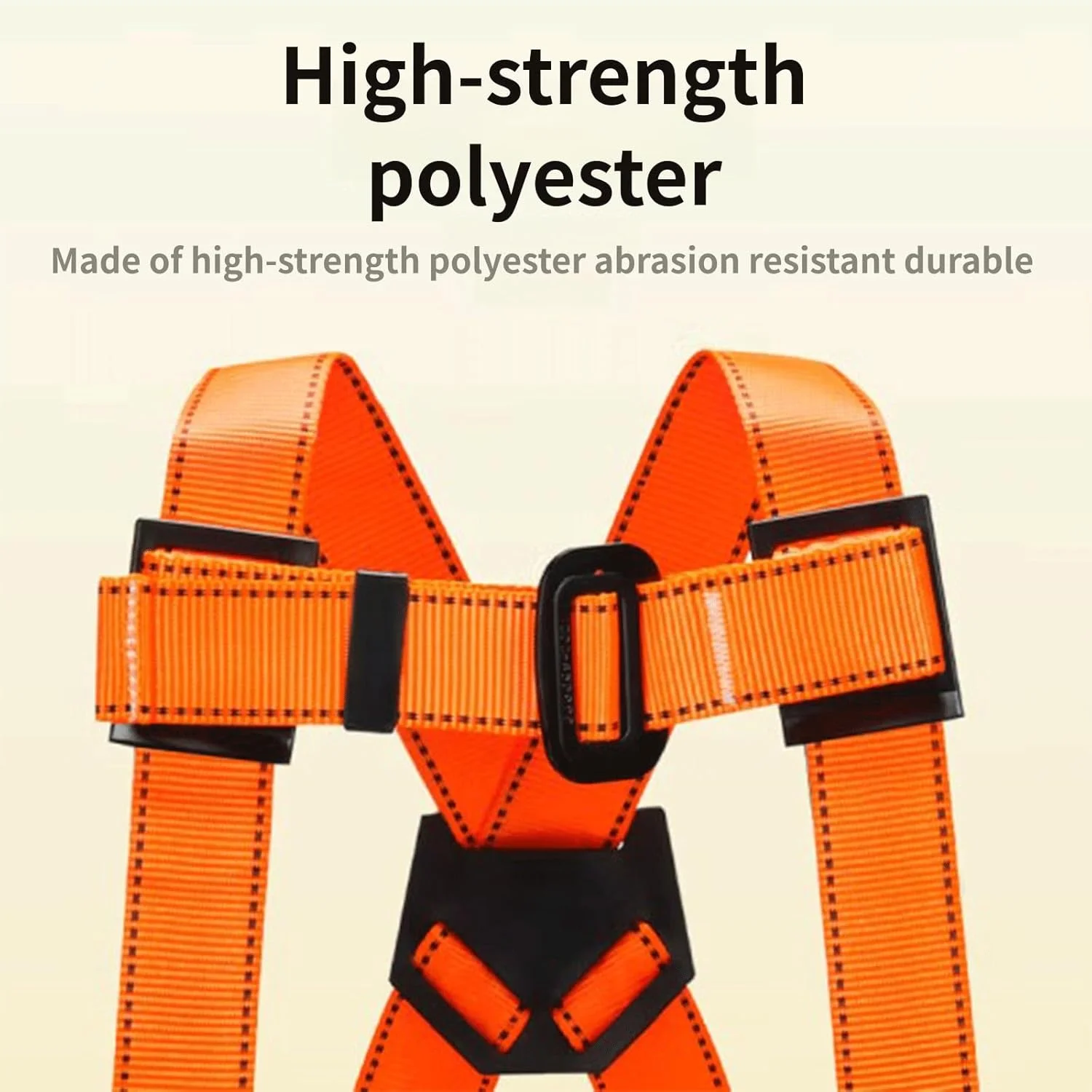 هارنس ایمنی ETSG برای حفاظت در برابر سقوط - کمربند ایمنی تک طناب دو تسمه با پد محافظ، قلاب کوچک تکی 1.9 متری برای جلوگیری از سقوط کارگران ساختمانی و نصب