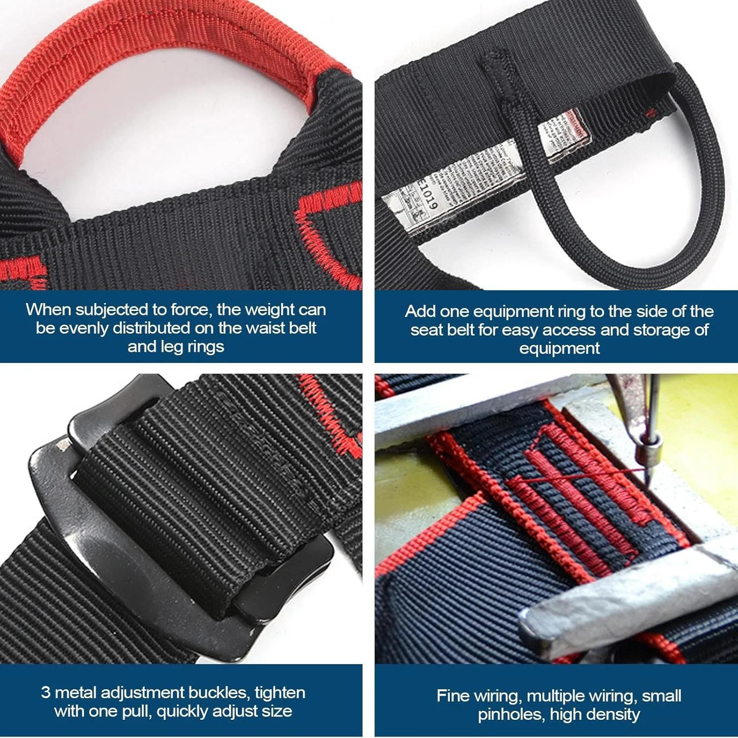 هارنس صخره نوردی، کمربند ایمنی، کمربند ایمنی نیم تنه، کمربند کوهنوردی قابل تنظیم، پشتیبانی سبک وزن و ایمن کمر، تجهیزات حرفه ای کوهنوردی، محافظت در برابر سقوط برای درخت، آتش نشانی و نجات