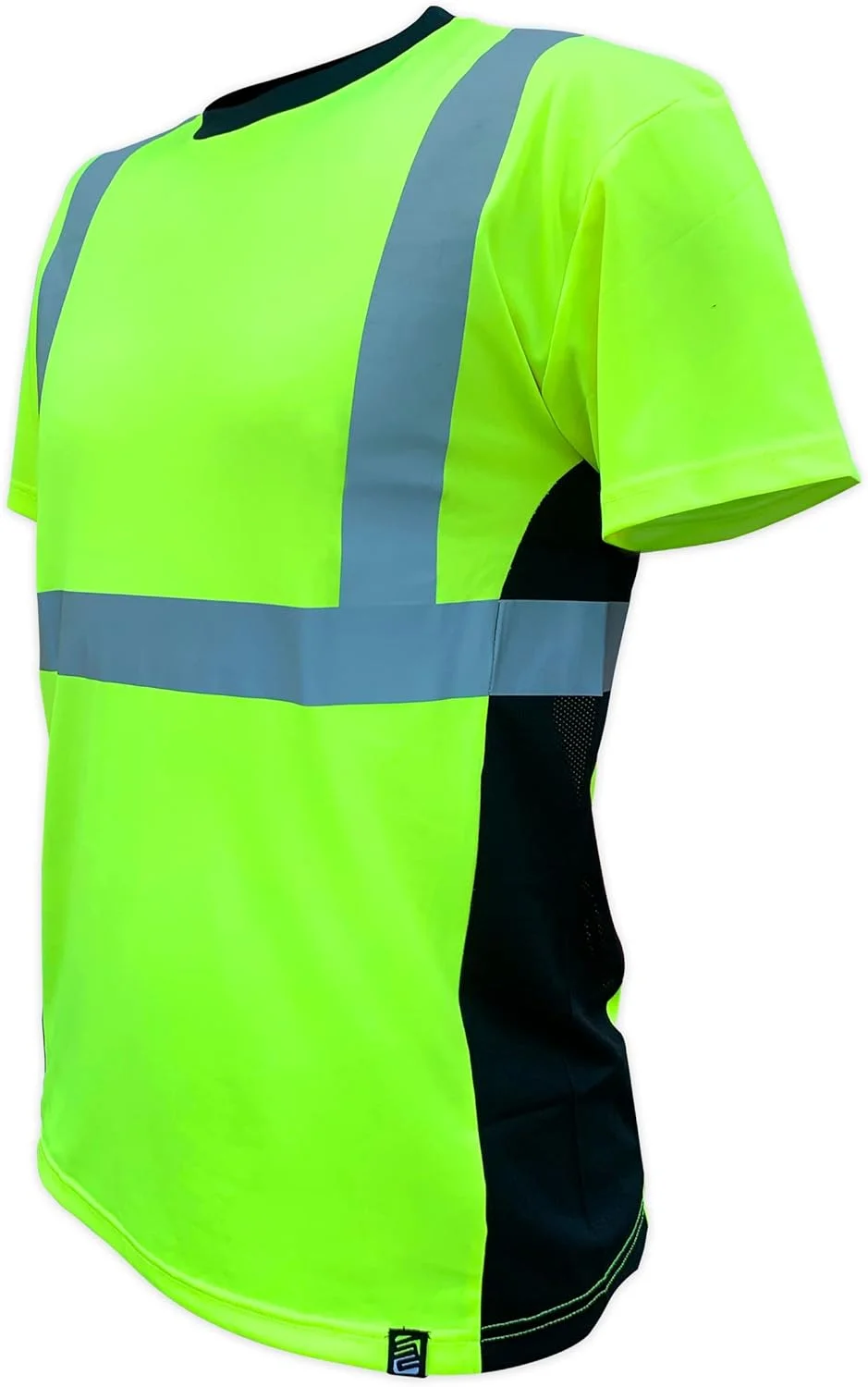 تی شرت ایمنی کلاس 2 SafetyShirtz SS360، زرد (سبز ایمنی) با تهویه در طرفین