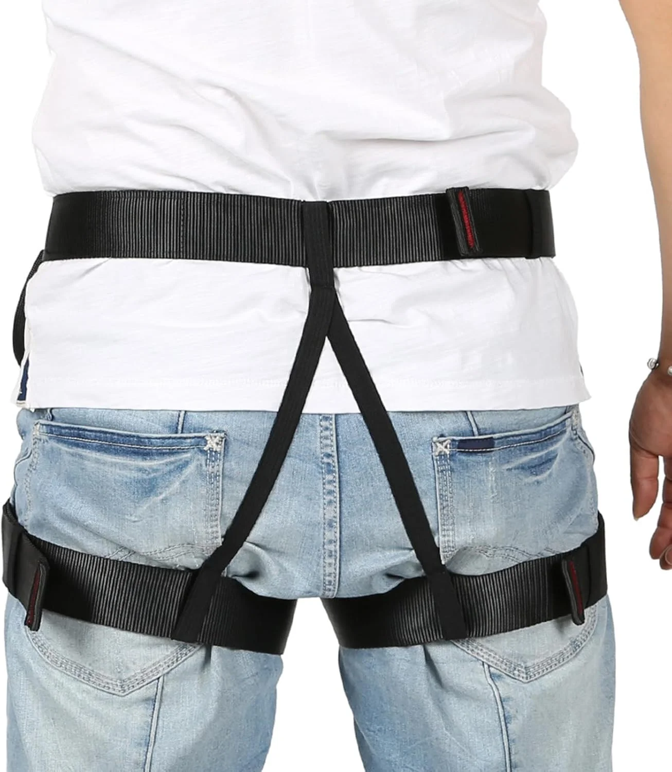 هارنس صخره نوردی، کمربند ایمنی، کمربند ایمنی نیم تنه، کمربند کوهنوردی قابل تنظیم، پشتیبانی سبک وزن و ایمن کمر، تجهیزات حرفه ای کوهنوردی، محافظت در برابر سقوط برای درخت، آتش نشانی و نجات