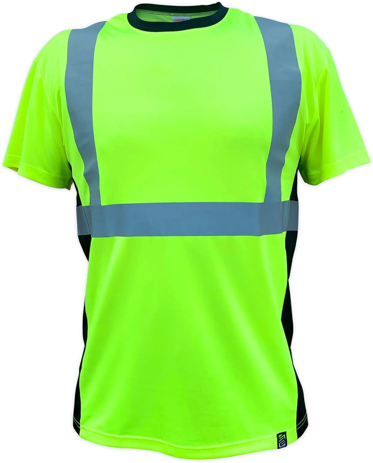 تی شرت ایمنی کلاس 2 SafetyShirtz SS360، زرد (سبز ایمنی) با تهویه در طرفین