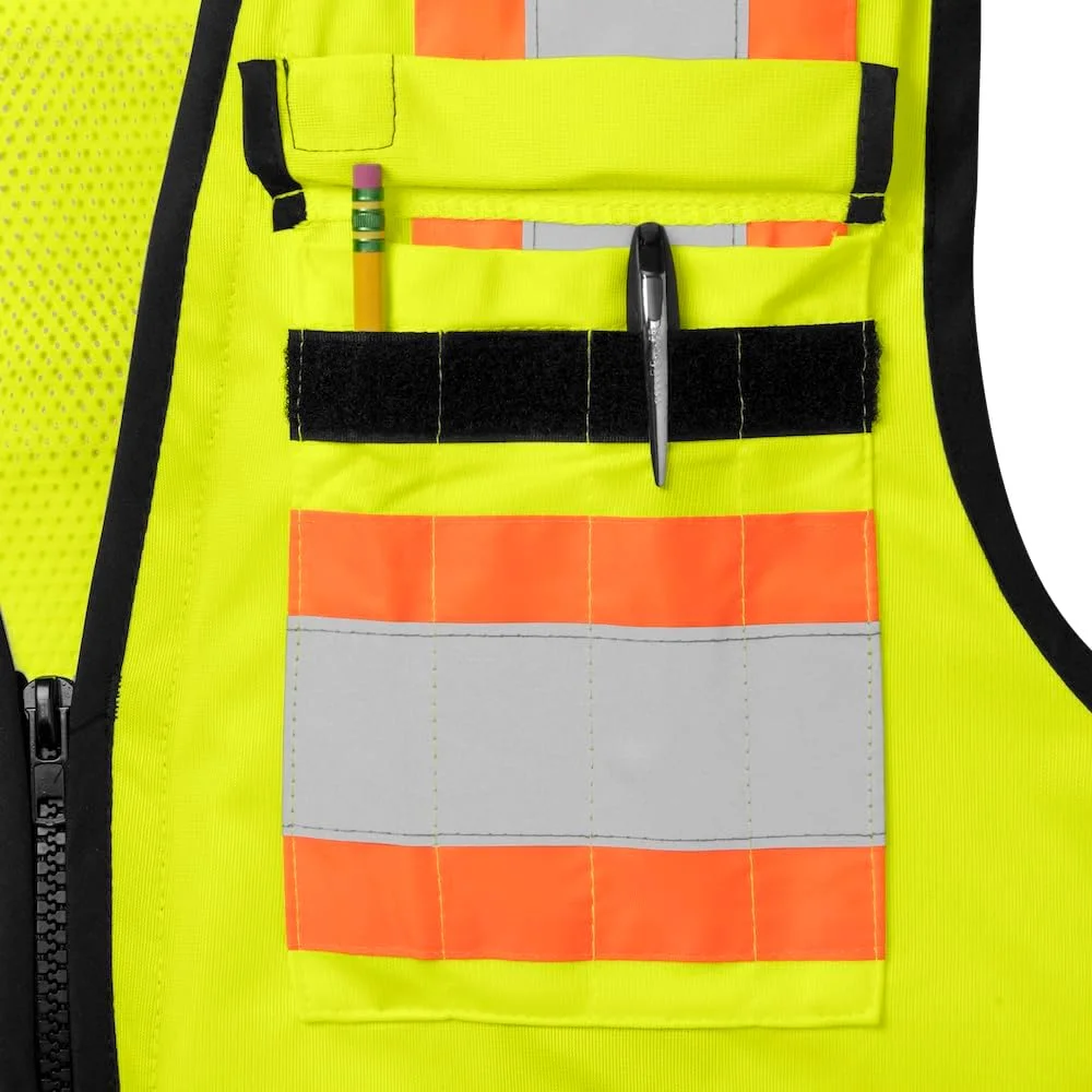 جلیقه ایمنی مهندسی پلی استر مقاوم در برابر آتش Ironwear 1278FR-L-06-3XL کلاس 2 ANSI با نوار بازتابنده نقره ای 2 اینچی، لیمویی، سایز 3X-Large