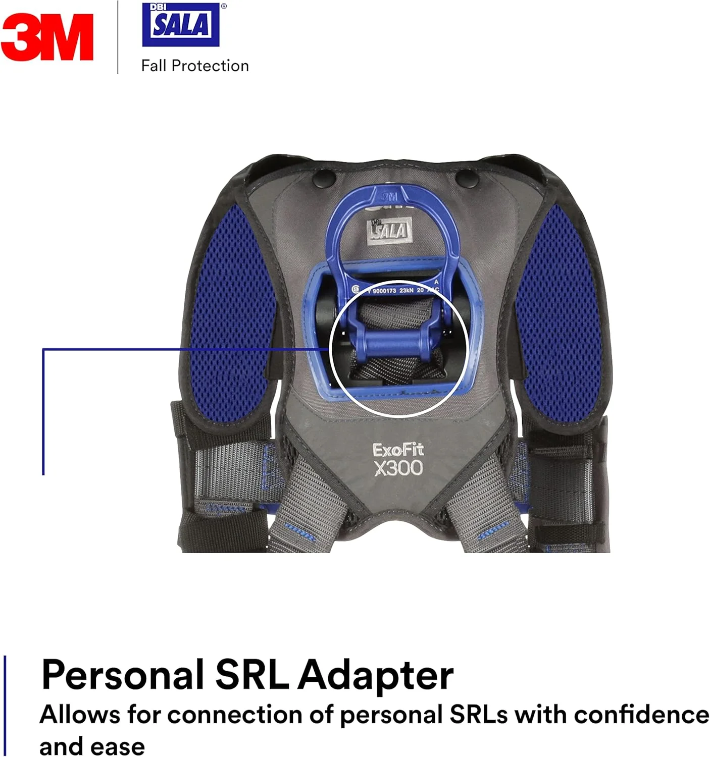هارنس ایمنی صعود DBI-SALA ExoFit X300 مدل 3M 1113037، جلیقه راحت، محافظت در برابر سقوط، OSHA، ANSI، صنایع عمومی، حلقه D آلومینیومی در پشت و جلو، بندهای پا و سینه اتصال سریع خود قفل شونده، سایز بزرگ