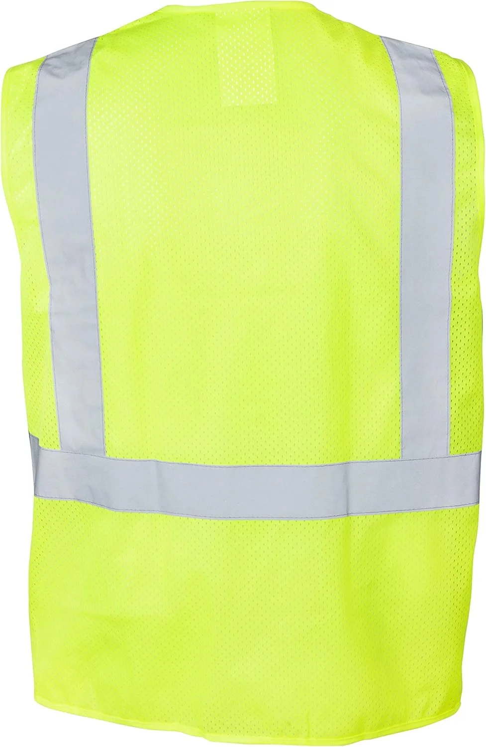 جلیقه ایمنی توری پلی استر ضد آتش Ironwear 1284FR-L-5-2XLG کلاس 2 ANSI با نوار بازتابنده نقره ای 2 اینچی، سایز 2X-بزرگ، لیمویی