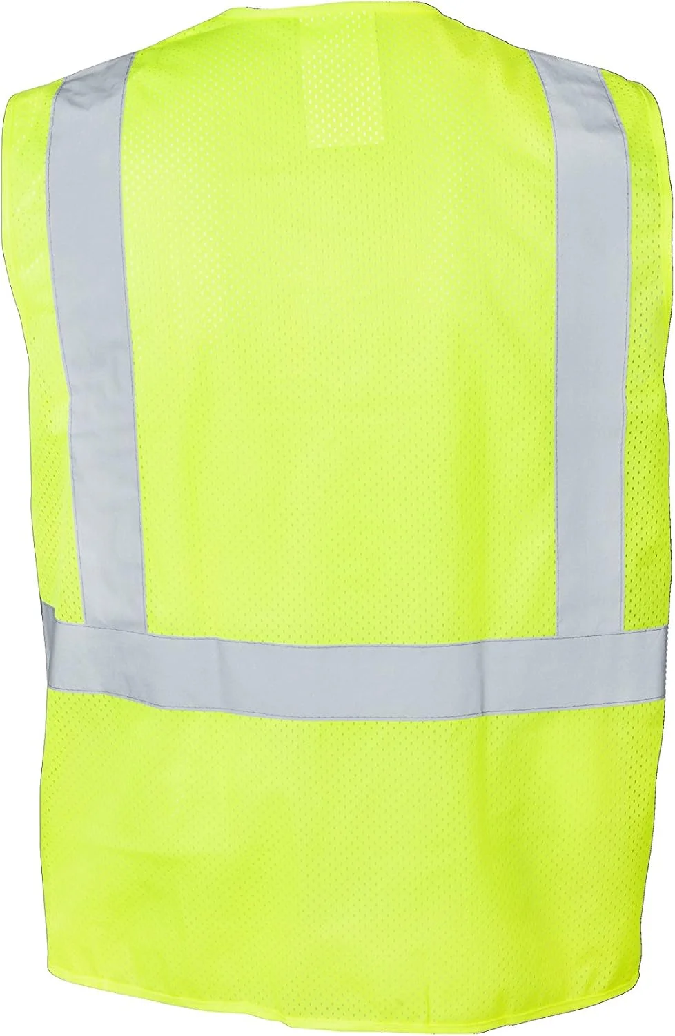 جلیقه ایمنی توری پلی استر ضد آتش Ironwear 1284FR-L-5-2XLG کلاس 2 ANSI با نوار بازتابنده نقره ای 2 اینچی، سایز 2X-بزرگ، لیمویی