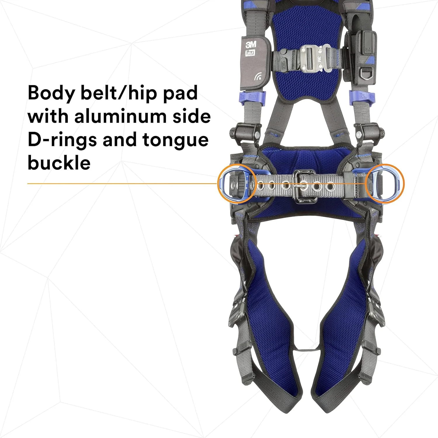 هارنس ایمنی موقعیت یابی ساختمانی راحت 3M 1113121 DBI-SALA ExoFit X300، حفاظت از سقوط ساختمانی، حلقه های D آلومینیومی پشتی و باسن، سگک های اتصال سریع قفل خودکار پا و سینه، سایز کوچک
