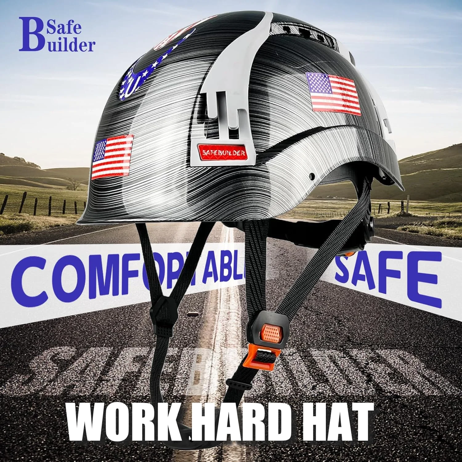 کلاه ایمنی SAFEBUILDER H1X برای مهندسی ساخت و ساز، سیستم تعلیق 6 نقطه ای، کلاه سخت تهویه دار، محافظ سر سبک وزن برای کار در فضای باز، ANSI Z89.1 کلاه ایمنی SAFEBUILDER H1X برای مهندسی ساخت و ساز، سیستم تعلیق 6 نقطه ای، کلاه سخت تهویه دار، محافظ سر سبک وزن برای کار در فضای باز، ANSI Z89.1