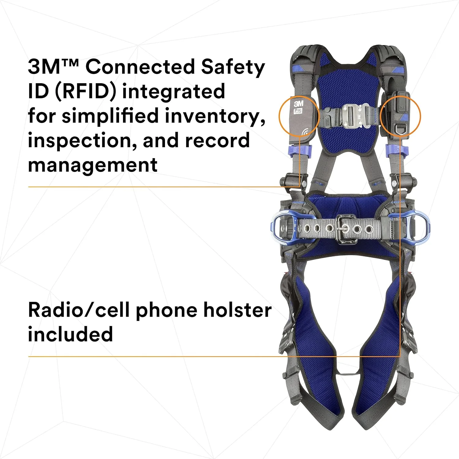 هارنس ایمنی موقعیت یابی ساختمانی راحت 3M 1113121 DBI-SALA ExoFit X300، حفاظت از سقوط ساختمانی، حلقه های D آلومینیومی پشتی و باسن، سگک های اتصال سریع قفل خودکار پا و سینه، سایز کوچک