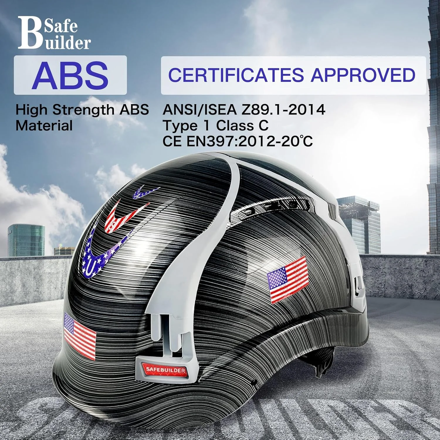 کلاه ایمنی SAFEBUILDER H1X برای مهندسی ساخت و ساز، سیستم تعلیق 6 نقطه ای، کلاه سخت تهویه دار، محافظ سر سبک وزن برای کار در فضای باز، ANSI Z89.1 کلاه ایمنی SAFEBUILDER H1X برای مهندسی ساخت و ساز، سیستم تعلیق 6 نقطه ای، کلاه سخت تهویه دار، محافظ سر سبک وزن برای کار در فضای باز، ANSI Z89.1