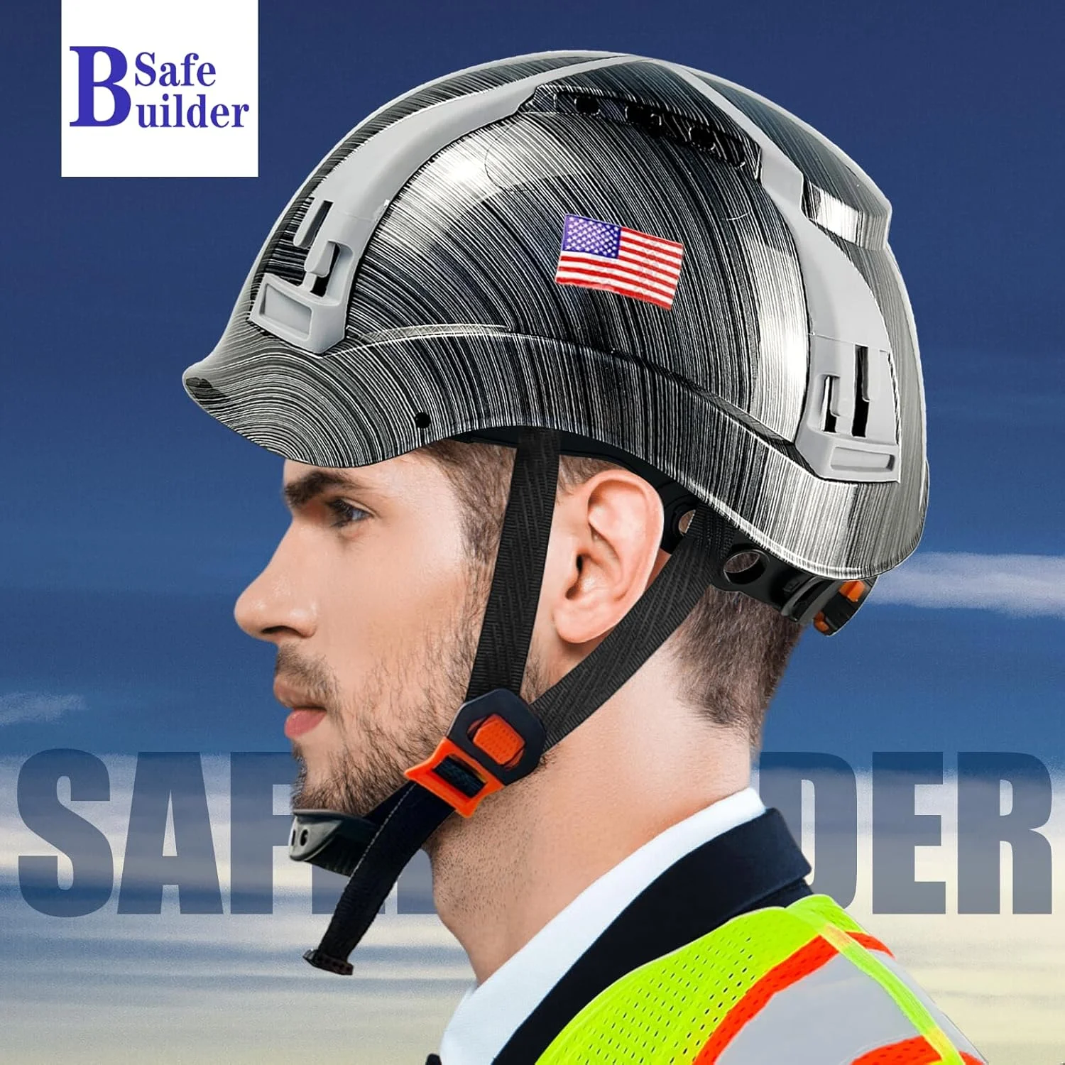 کلاه ایمنی SAFEBUILDER H1X برای مهندسی ساخت و ساز، سیستم تعلیق 6 نقطه ای، کلاه سخت تهویه دار، محافظ سر سبک وزن برای کار در فضای باز، ANSI Z89.1 کلاه ایمنی SAFEBUILDER H1X برای مهندسی ساخت و ساز، سیستم تعلیق 6 نقطه ای، کلاه سخت تهویه دار، محافظ سر سبک وزن برای کار در فضای باز، ANSI Z89.1