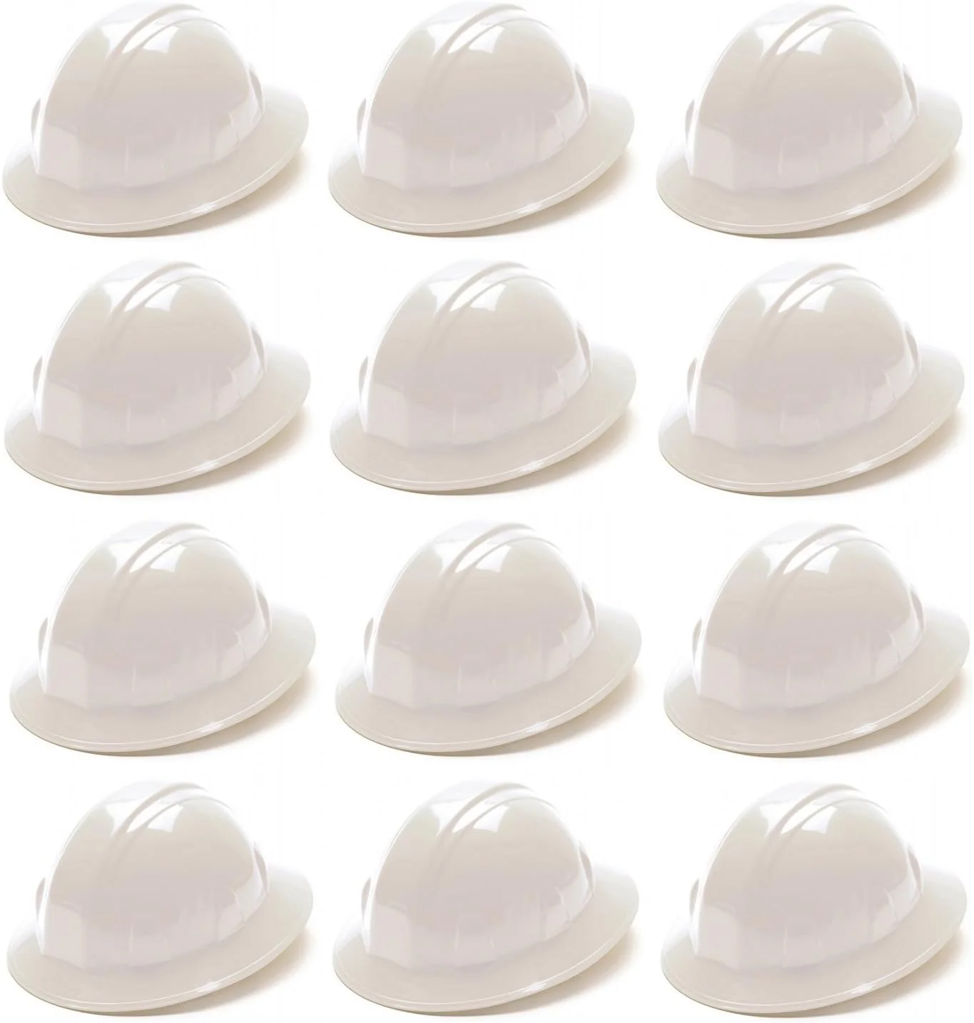 Pyramex SL Series Full Brim Hard Hat with 4 Point Ratchet Suspension 12 Hats/1 Case