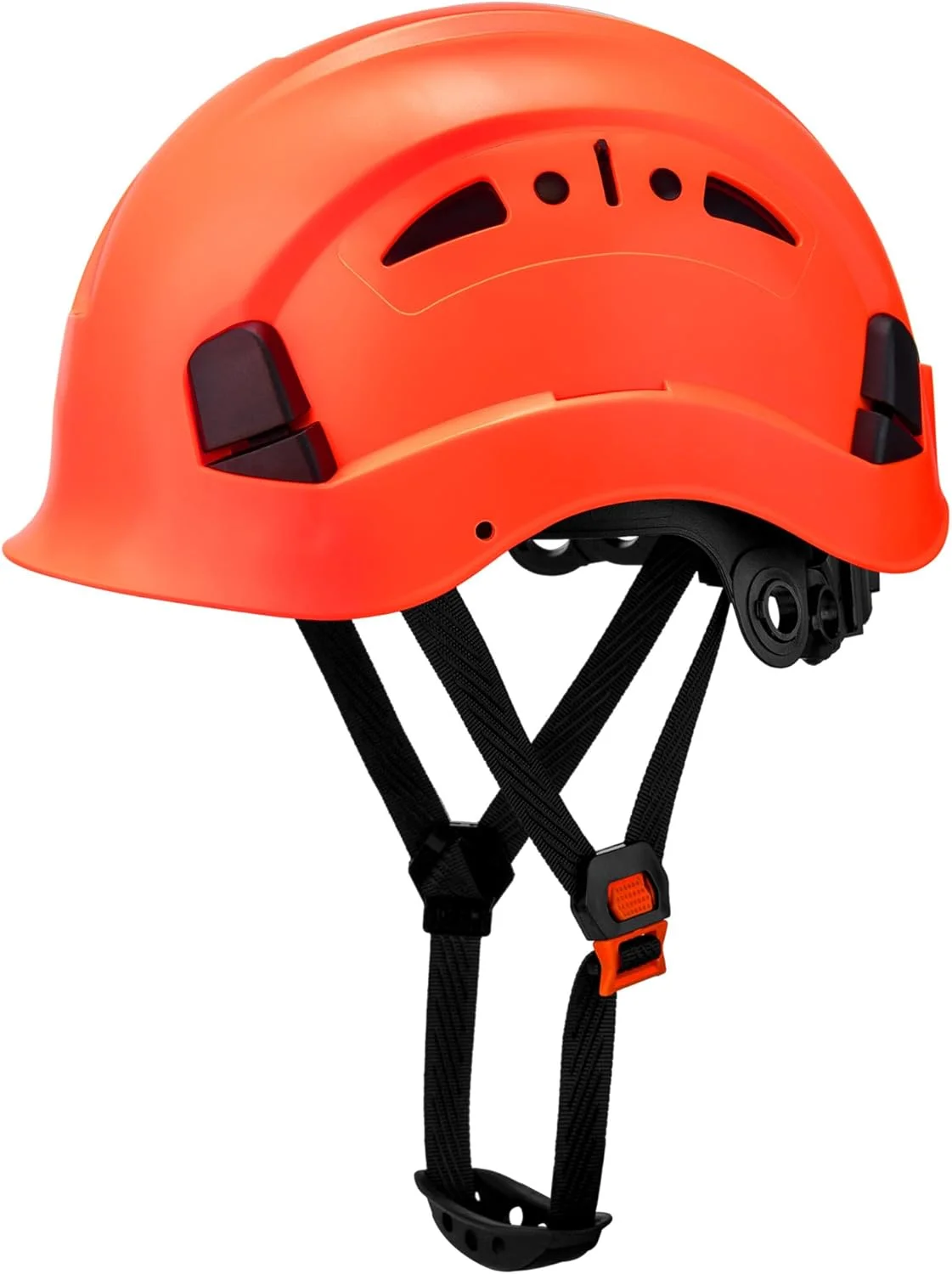 کلاه ایمنی سخت تهویه دار، کلاه کار ABS با سیستم تعلیق 6 نقطه ای قابل تنظیم، دارای گواهینامه ANSI Z89.1 برای ساخت و ساز، صخره نوردی و مصارف صنعتی، نارنجی