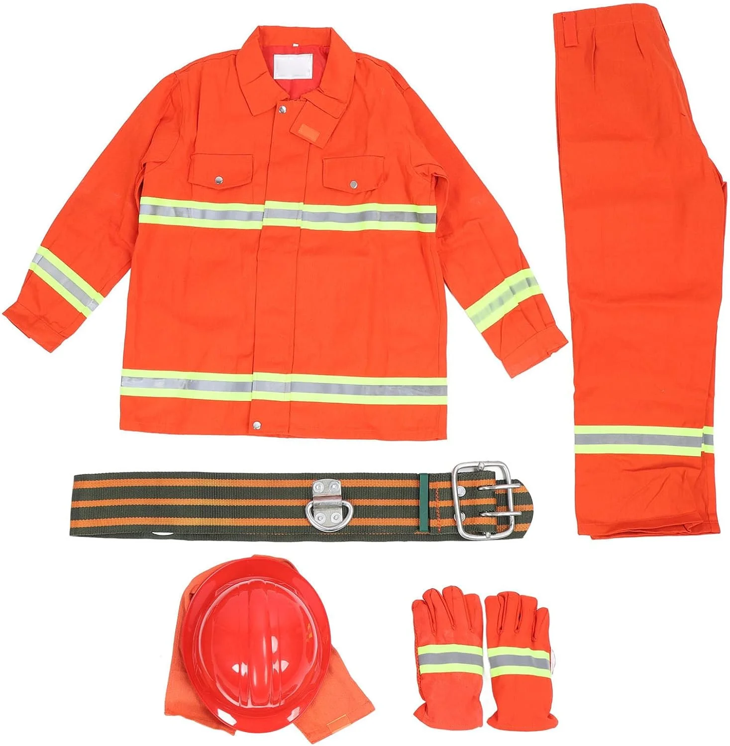 لباس ضد حریق، کلاه ایمنی قابل تنظیم، جلیقه های ایمنی با دید بالا برای مردان، لباس نجات آتش نشان عایق حرارت بازتابنده با ایمنی پیشرفته برای امداد آتش نشانی