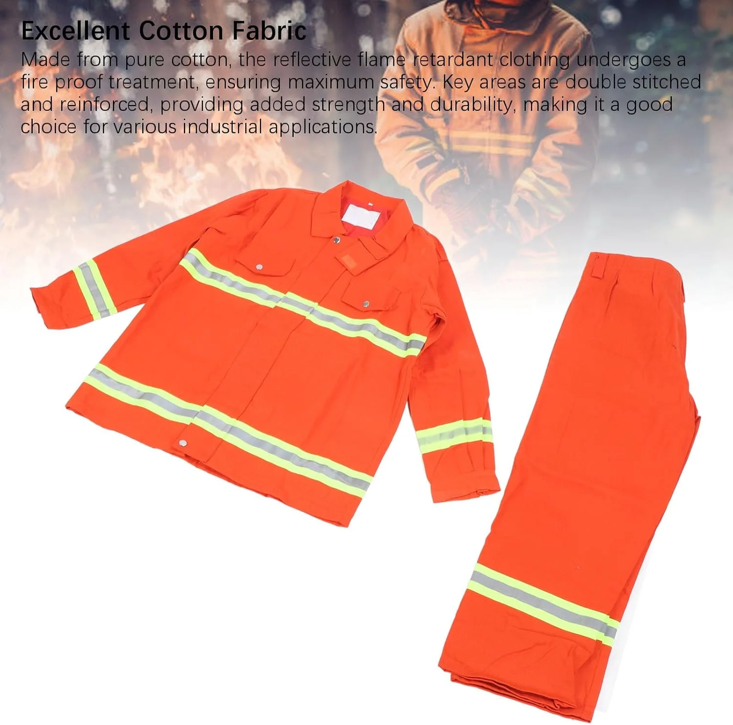 لباس ضد حریق، کلاه ایمنی قابل تنظیم، جلیقه های ایمنی با دید بالا برای مردان، لباس نجات آتش نشان عایق حرارت بازتابنده با ایمنی پیشرفته برای امداد آتش نشانی