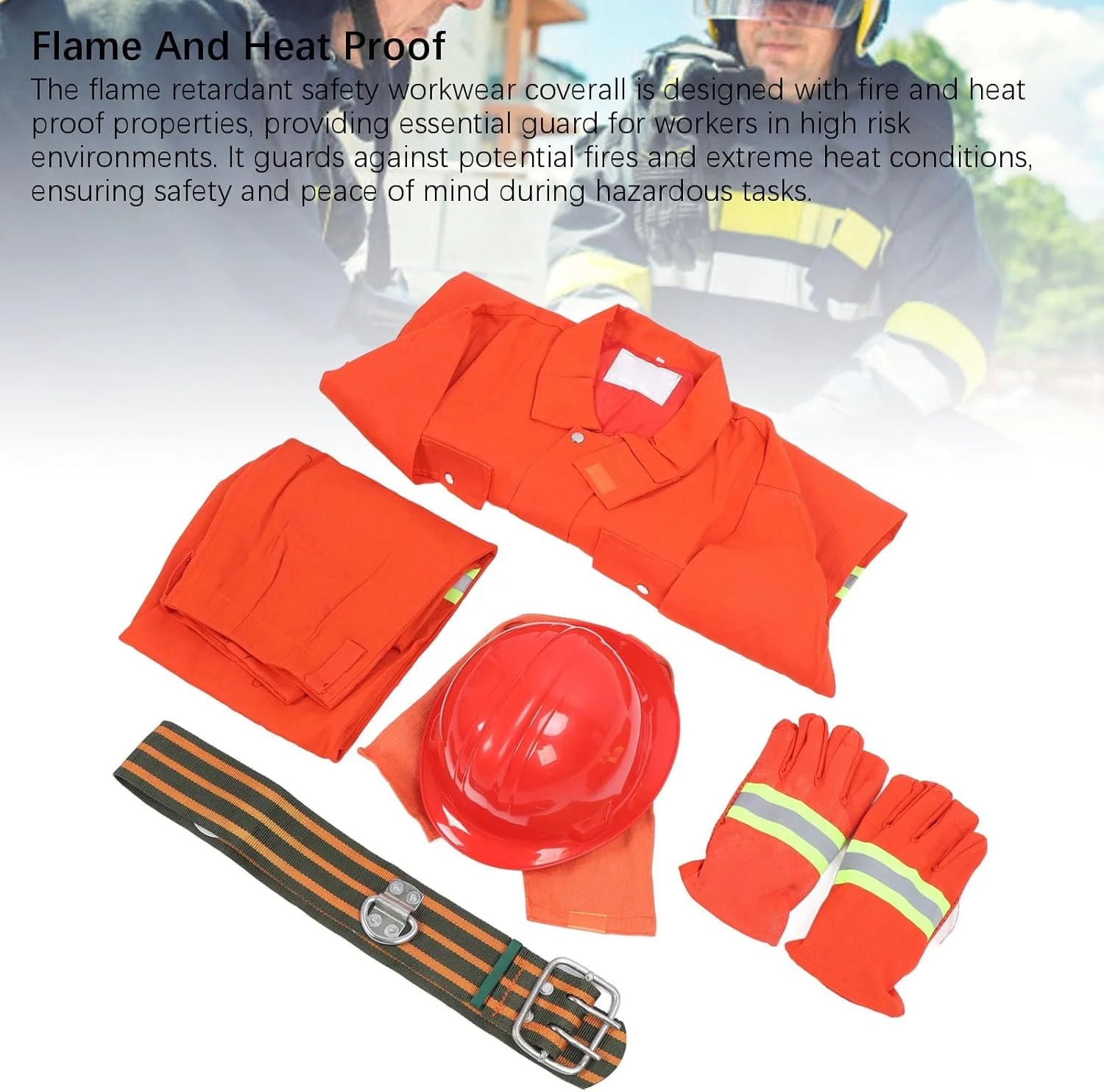 لباس ضد حریق، کلاه ایمنی قابل تنظیم، جلیقه های ایمنی با دید بالا برای مردان، لباس نجات آتش نشان عایق حرارت بازتابنده با ایمنی پیشرفته برای امداد آتش نشانی