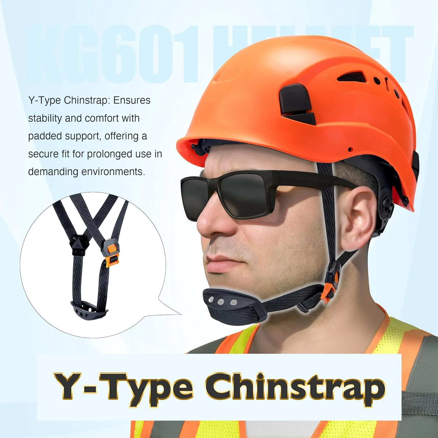 کلاه ایمنی سخت تهویه دار، کلاه کار ABS با سیستم تعلیق 6 نقطه ای قابل تنظیم، دارای گواهینامه ANSI Z89.1 برای ساخت و ساز، صخره نوردی و مصارف صنعتی، نارنجی