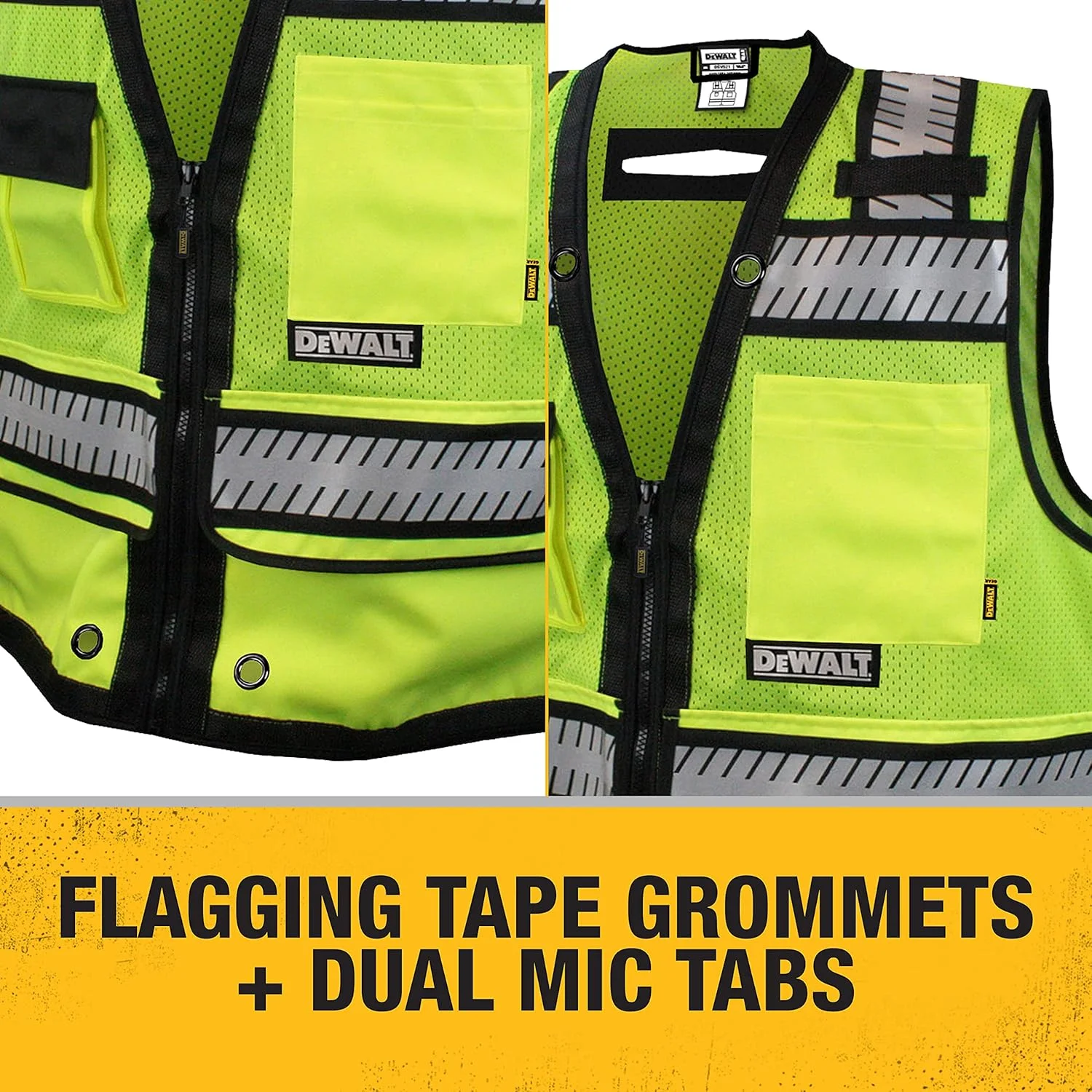 جلیقه نقشه برداری سنگین DEWALT DSV521-M کلاس 2 سایز متوسط