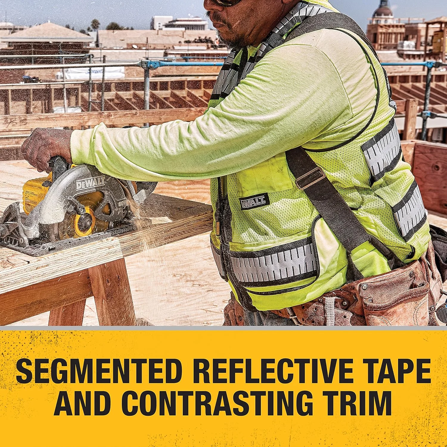 جلیقه نقشه برداری سنگین DEWALT DSV521-M کلاس 2 سایز متوسط