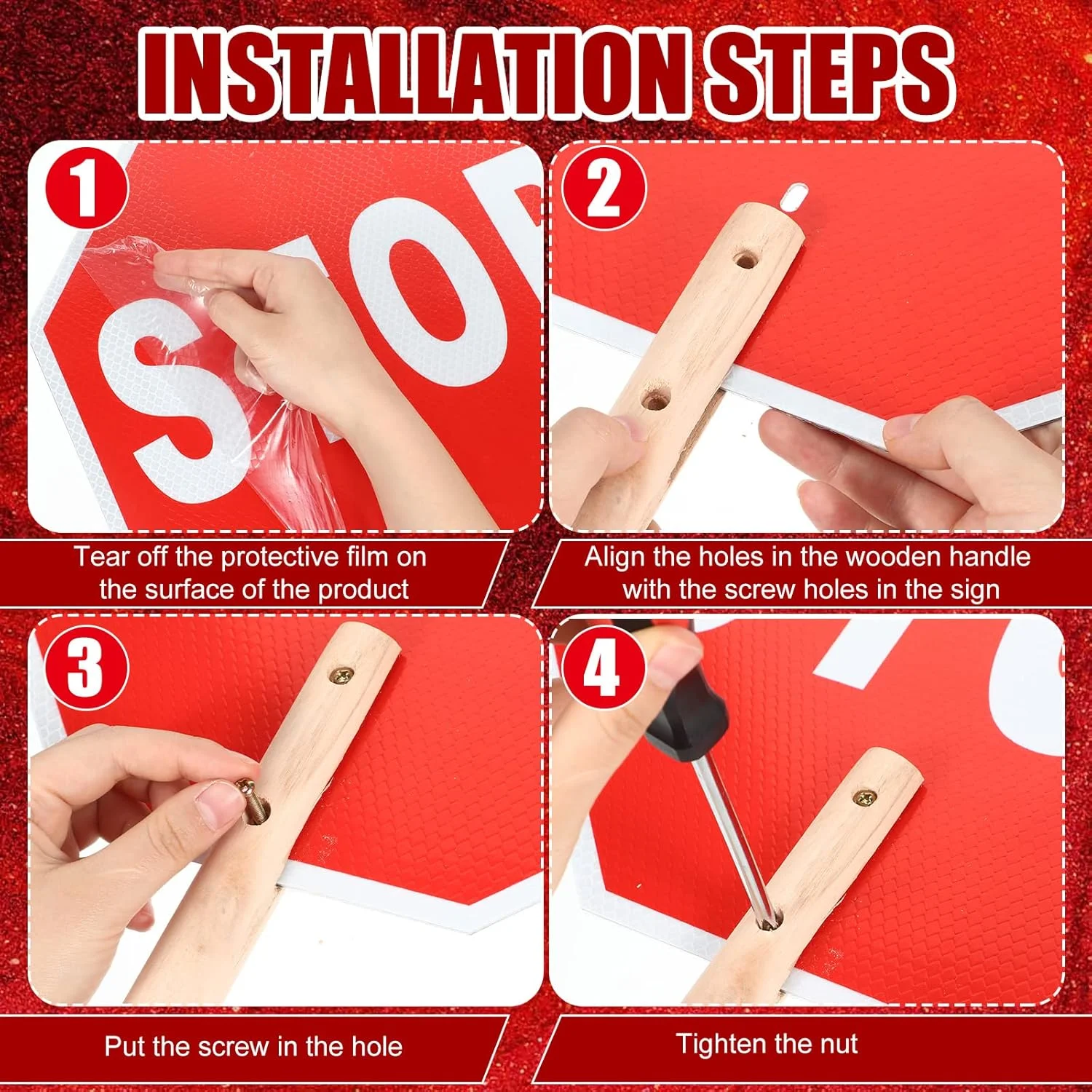 جلیقه ایمنی یاهندا با مجموعه علامت ایست/آهسته، جلیقه بازتابنده، جلیقه دید بالا و علامت ایست دو طرفه نگهبان عبور آلومینیومی ۱۳ اینچی در ۱۳ اینچی با دسته چوبی برای کار ساخت و ساز ترافیک جاده ای جلیقه ایمنی یاهندا با مجموعه علامت ایست/آهسته، جلیقه بازتابنده، جلیقه دید بالا و علامت ایست دو طرفه نگهبان عبور آلومینیومی ۱۳ اینچی در ۱۳ اینچی با دسته چوبی برای کار ساخت و ساز ترافیک جاده ای