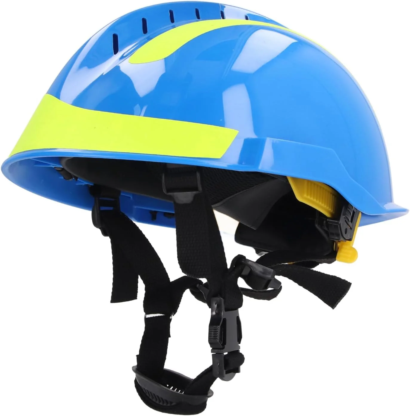 کلاه ایمنی، مقاوم در برابر حرارت، جذب شوک حرارتی، مقاوم در برابر شعله، مقاوم در برابر تشعشعات حرارتی و نوری، مناسب برای شرایط اضطراری در فضای باز (آبی)