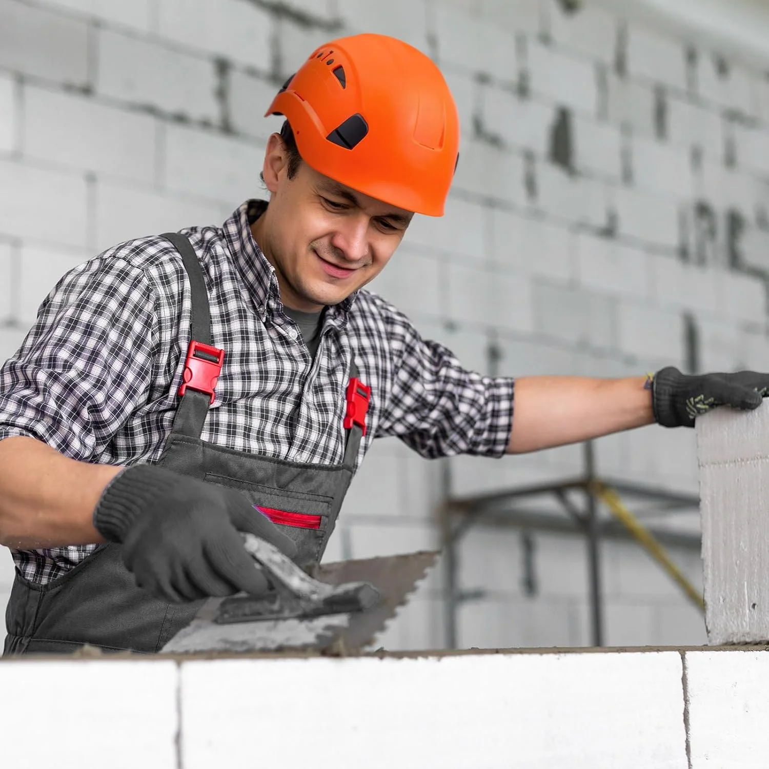 کلاه ایمنی سخت تهویه دار، کلاه کار ABS با سیستم تعلیق 6 نقطه ای قابل تنظیم، دارای گواهینامه ANSI Z89.1 برای ساخت و ساز، صخره نوردی و مصارف صنعتی، نارنجی