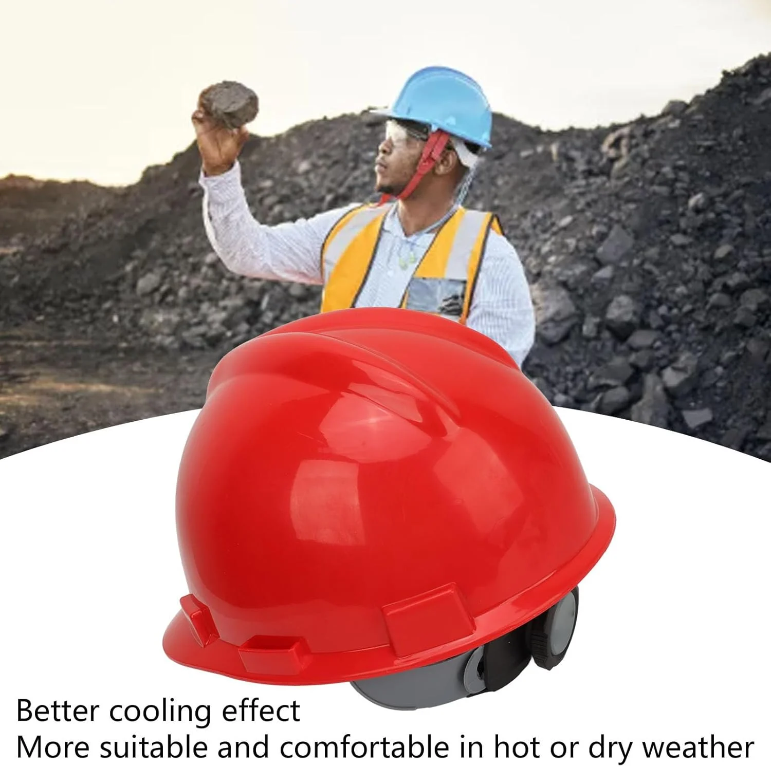 کلاه ایمنی سخت، کمربند با استحکام بالا، کلاه ایمنی با لنز تاشو و طراحی تهویه دار، مناسب برای ساخت و ساز، صنعت، کار در فضای باز، معدن کلاه ایمنی سخت، کمربند با استحکام بالا، کلاه ایمنی با لنز تاشو و طراحی تهویه دار، مناسب برای ساخت و ساز، صنعت، کار در فضای باز، معدن