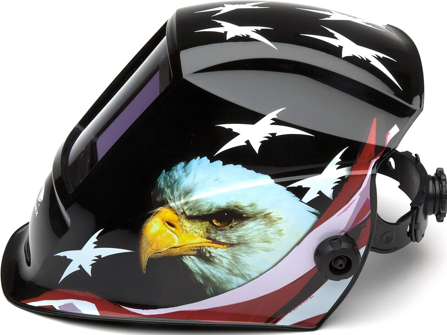 کلاه ایمنی جوشکاری با قابلیت تیره شوندگی خودکار پیرامکس مدل WHAM3030AE طرح عقاب آمریکایی