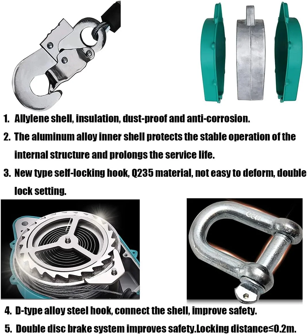 طناب نجات جمع شونده GIKHFSA، ترمز سقوط، تحمل وزن 150 کیلوگرم، 30 متر، با گیره کارابین فولادی، مناسب برای سقف کاری، کار در ارتفاع، محافظت شخصی در برابر سقوط