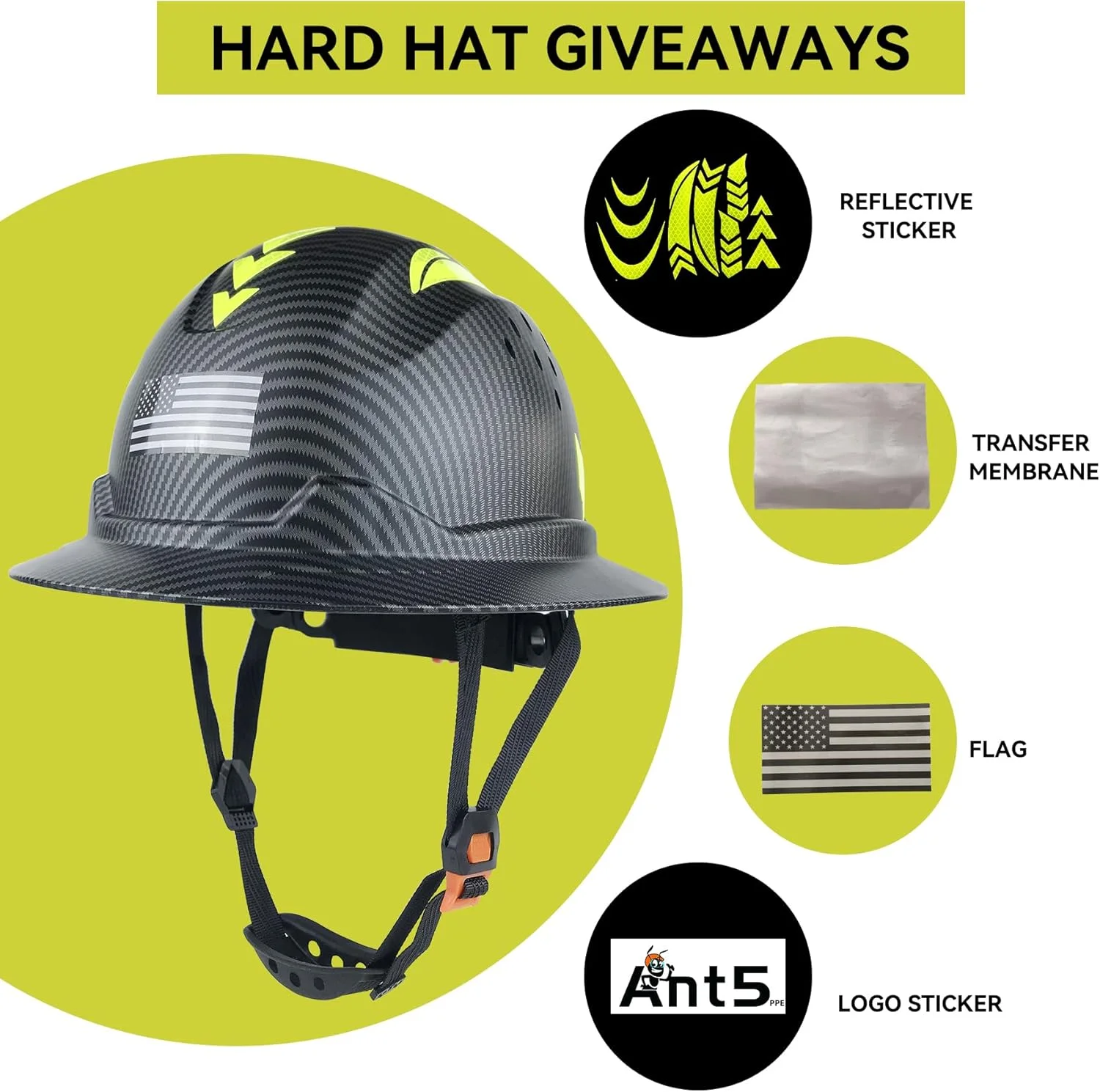 کلاه ایمنی لبه دار ANT5PPE، کلاه سخت، فرآیند هیدرو دیپینگ، ساخته شده از HDPE، مناسب برای کار در صنایع و ساختمان سازی، دارای تهویه هوا، 6 نقطه قابل تنظیم، دارای استاندارد ANSI Z89.1 کلاه ایمنی لبه دار ANT5PPE، کلاه سخت، فرآیند هیدرو دیپینگ، ساخته شده از HDPE، مناسب برای کار در صنایع و ساختمان سازی، دارای تهویه هوا، 6 نقطه قابل تنظیم، دارای استاندارد ANSI Z89.1