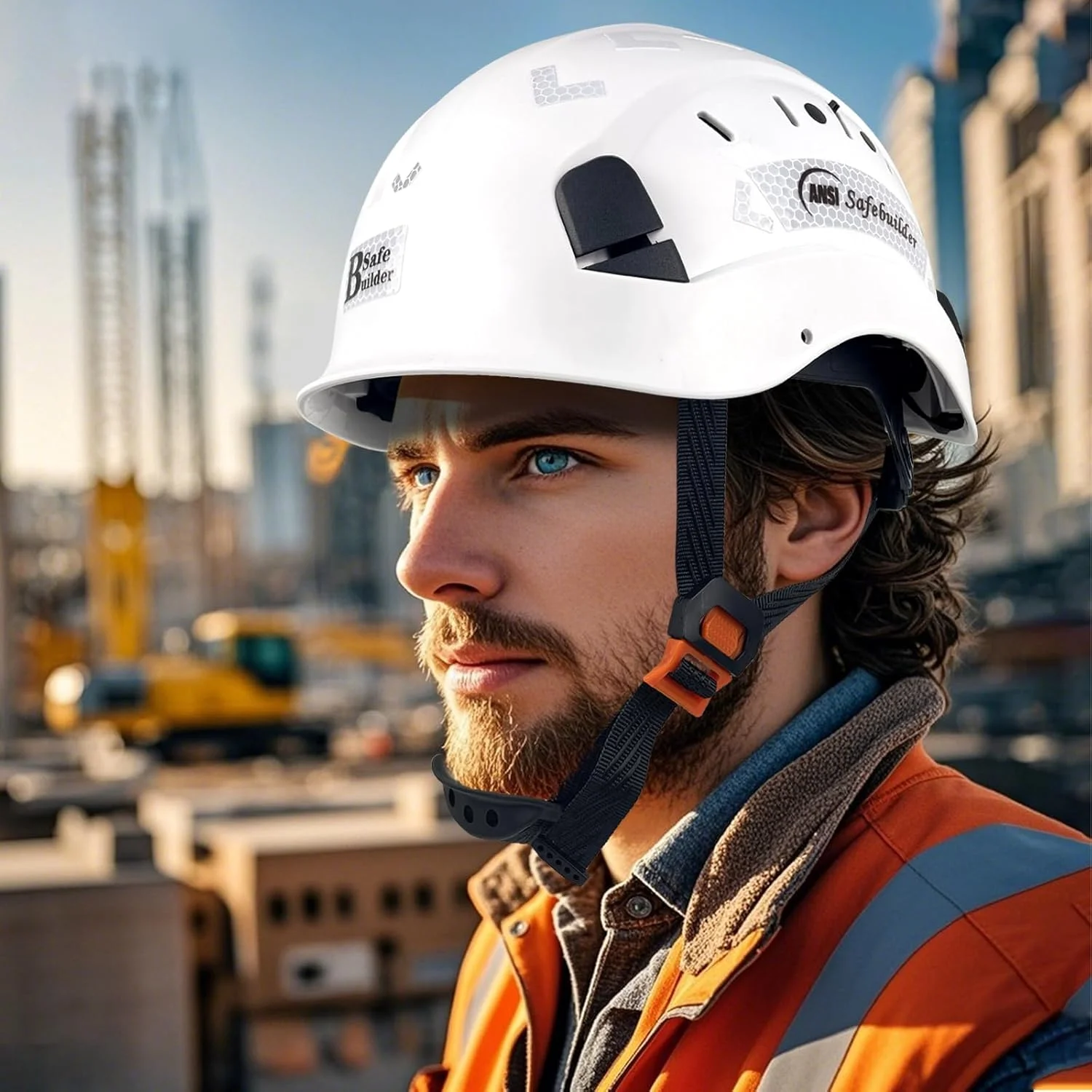 کلاه ایمنی ساختمانی SAFEBUILDER، مدل تهویه دار با شکاف، به همراه سیستم تعلیق 6 نقطه ای و قابلیت تنظیم اندازه، استاندارد ANSI Z89.1-14، بسته 2 عددی کلاه ایمنی ساختمانی SAFEBUILDER، مدل تهویه دار با شکاف، به همراه سیستم تعلیق 6 نقطه ای و قابلیت تنظیم اندازه، استاندارد ANSI Z89.1-14، بسته 2 عددی