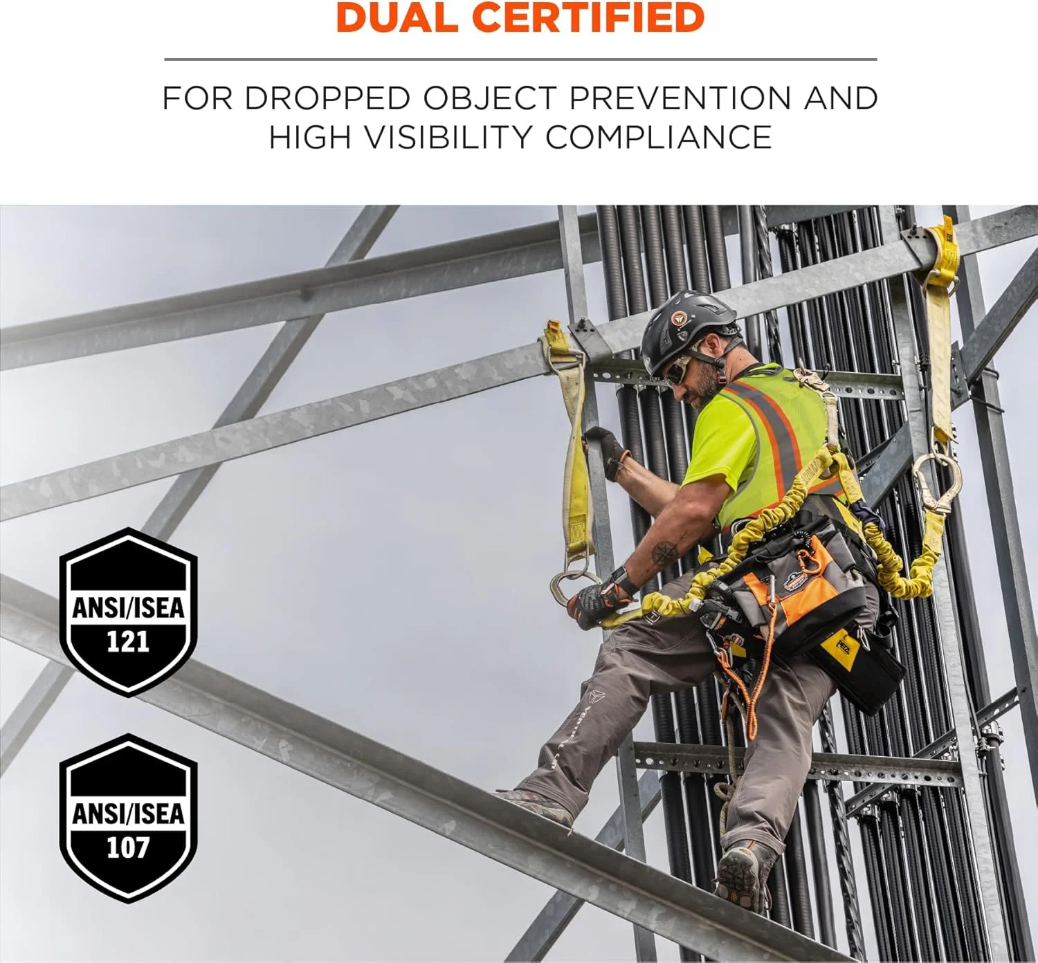 جلیقه ایمنی ابزارآلات دید بالا Ergodyne GloWear 8231TV - نوع R، کلاس 2، دارای گواهینامه دوگانه